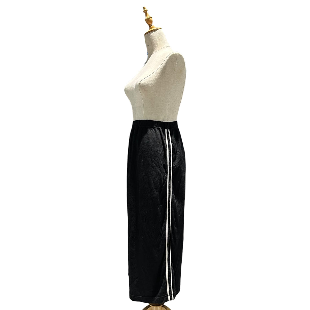 tricot COMME des GARCONS(トリココムデギャルソン) 1995AW Garment-Dyed Side-Line Wool Skirt 製品染め サイド ライン ウール スカート TT-100040 FREE ブラック×ホワイト AD1995 90s アーカイブ
