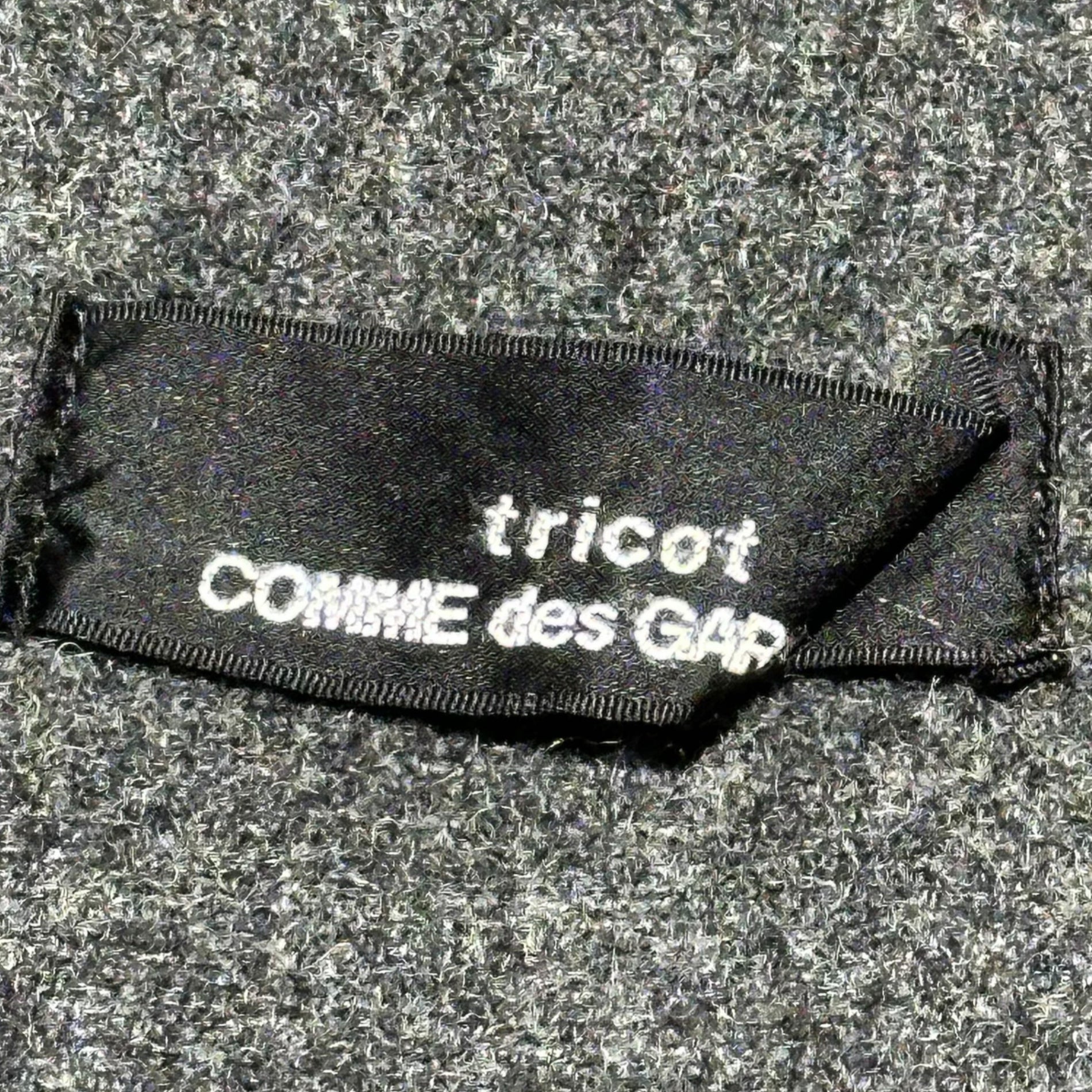 tricot COMME des GARCONS(トリココムデギャルソン) 99AW Vintage Eco-Fur Decorative Wool Long Gown Coat ヴィンテージ エコファー 装飾 ウール地 ロング ガウン コート 羽織 TC-070040 FREE グレー×ブラック AD1999