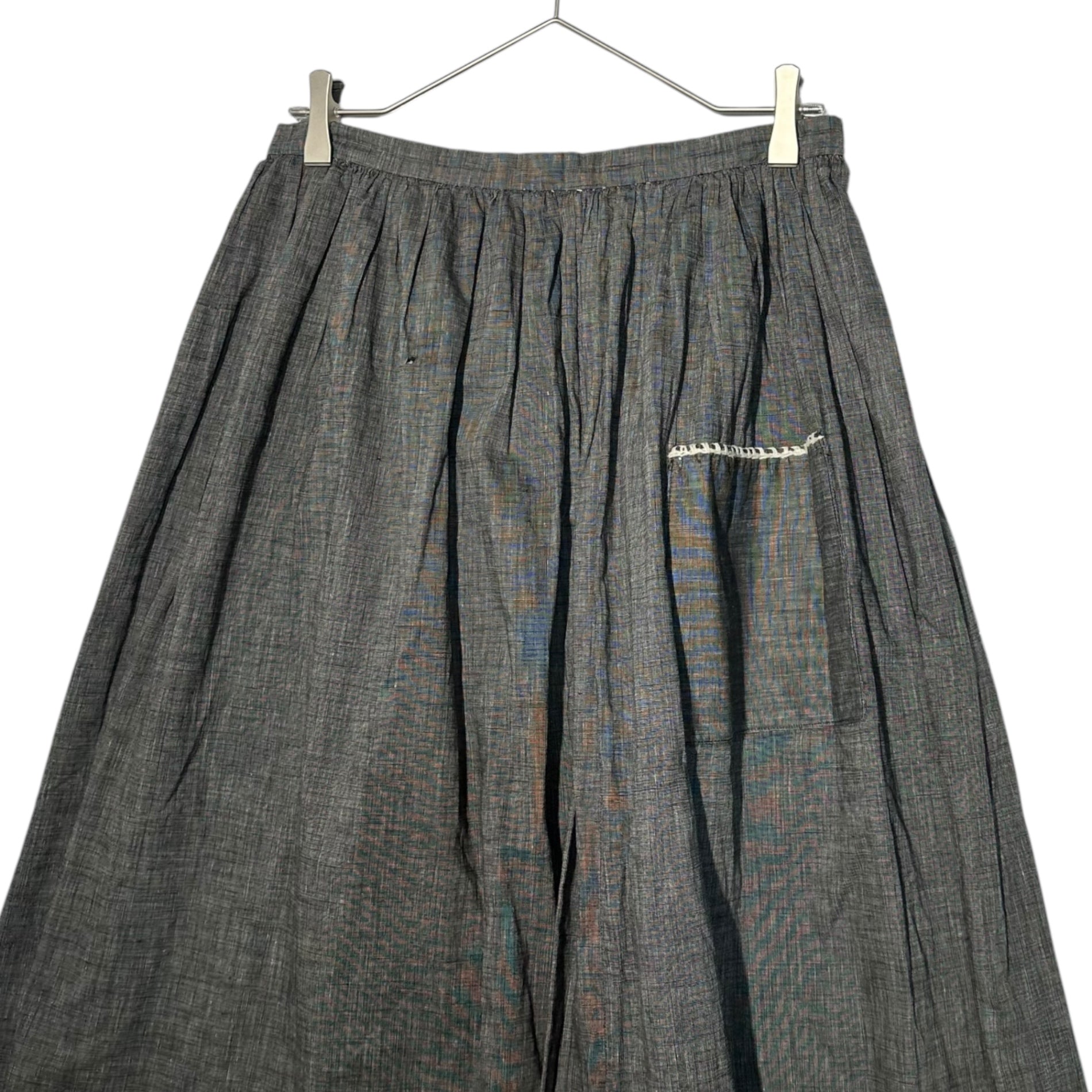 Euro vintage(ヨーロッパヴィンテージ) 70's Mont Blanc_ami ami lace knit skirt ニットレース編みスカート 表記無し(Mサイズ程度) ベージュ / 後見頃裾に汚れ有