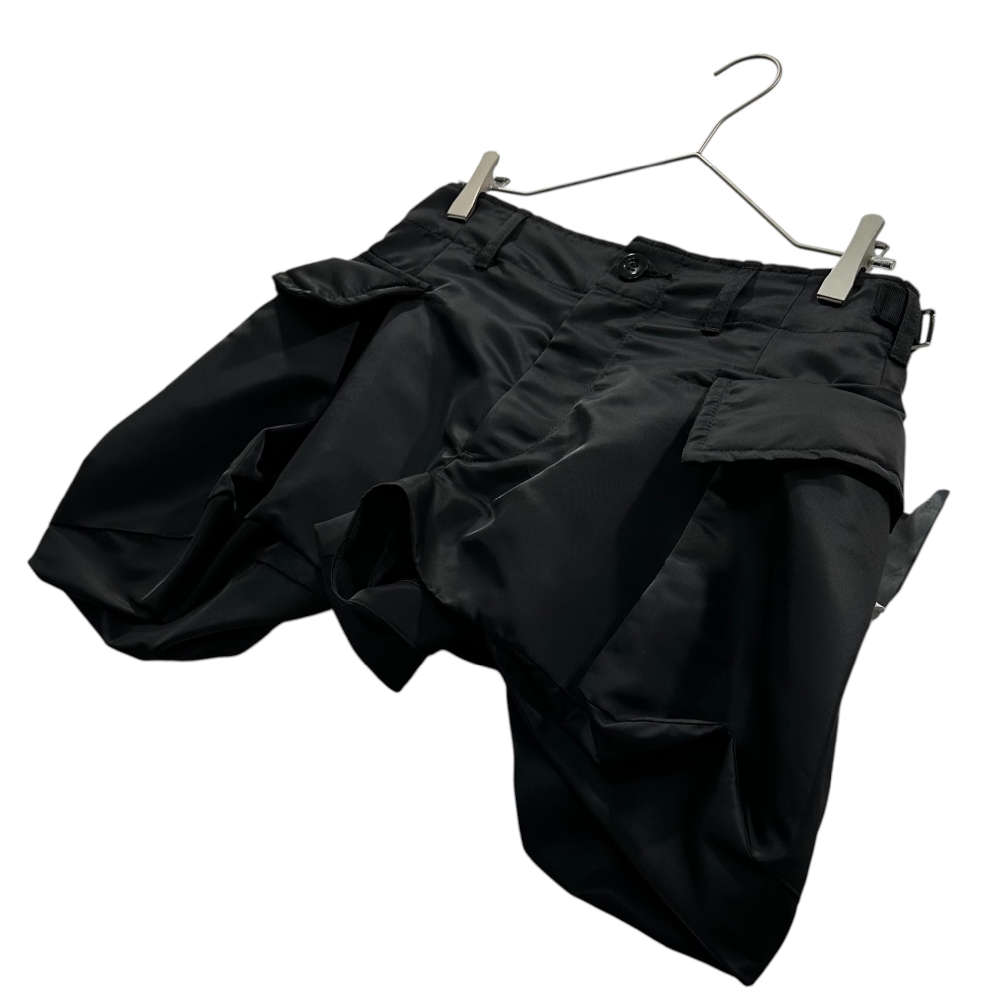 sacai(サカイ) 2025AW Nylon Twill Shorts ナイロン ツイル ショーツ ショートパンツ 25-07995 1(S程度) ブラック 男性着用可能
