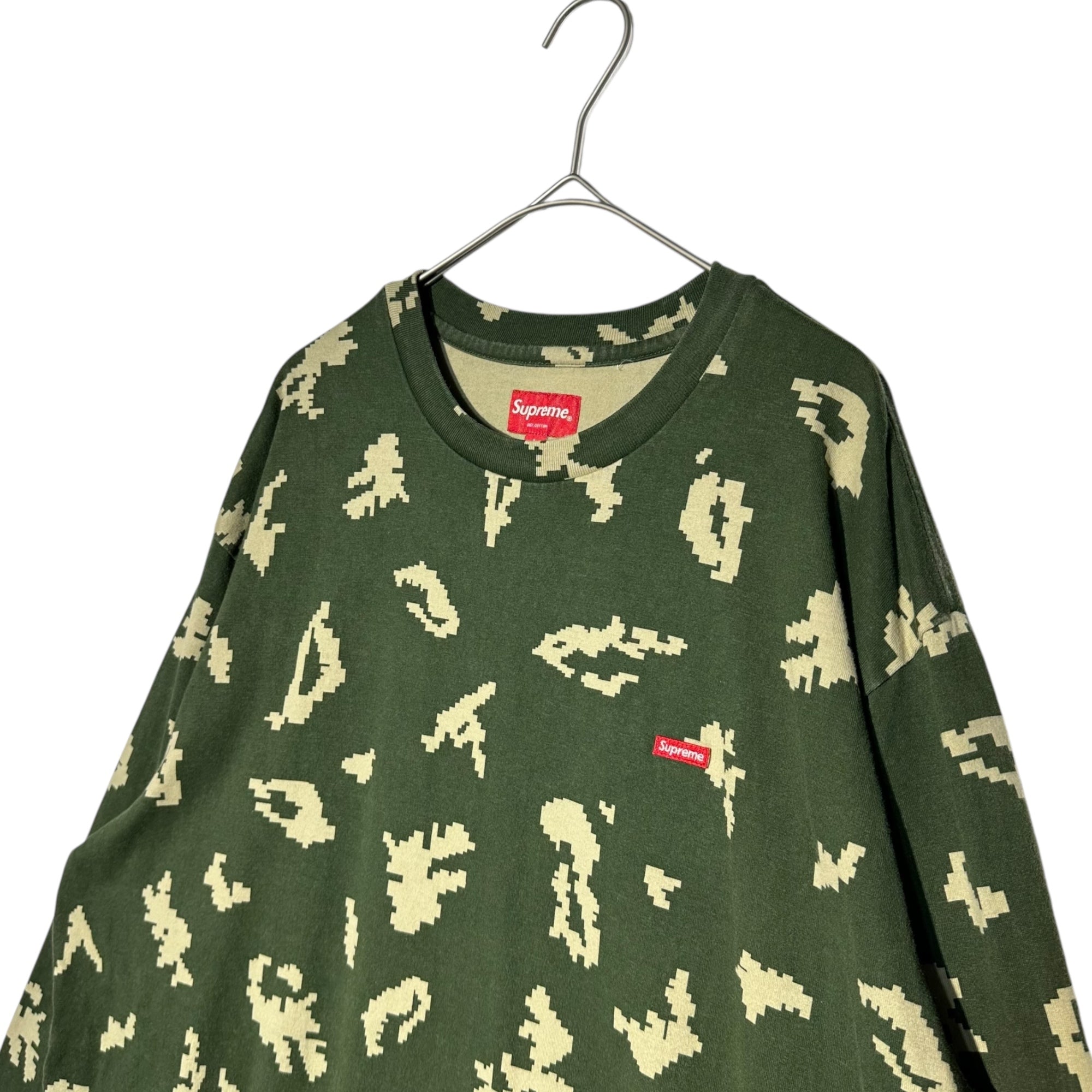 SUPREME(シュプリーム) 21AW Small Box Logo L/S Tee スモール ボックス ロゴ 長袖 Tシャツ デジカモ L グリーン×カーキ 21FW Olive Russian Camo