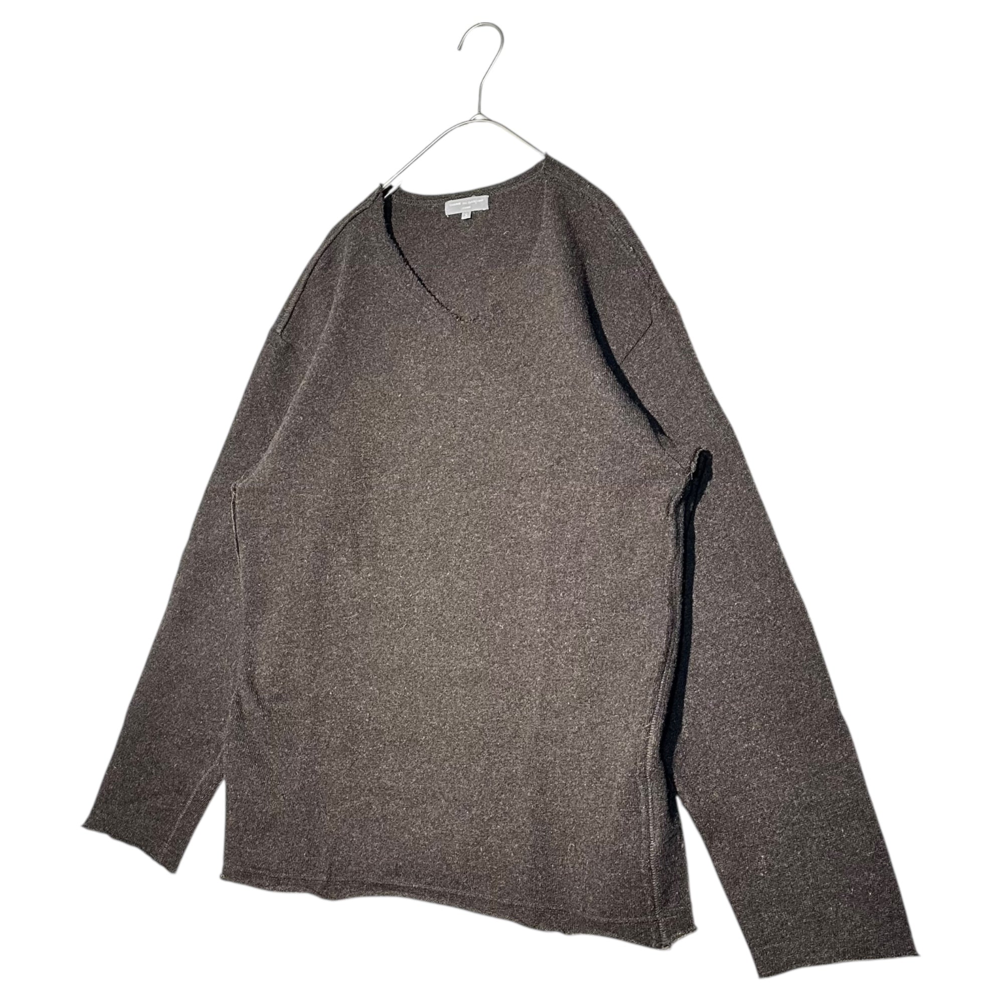 COMME des GARCONS HOMME(コムデギャルソンオム) 03AW V-neck wool nylon L/S knit Vネック ウール ナイロン 長袖 ニット HL-T008 S ダークブラウン AD2003 田中オム最終期