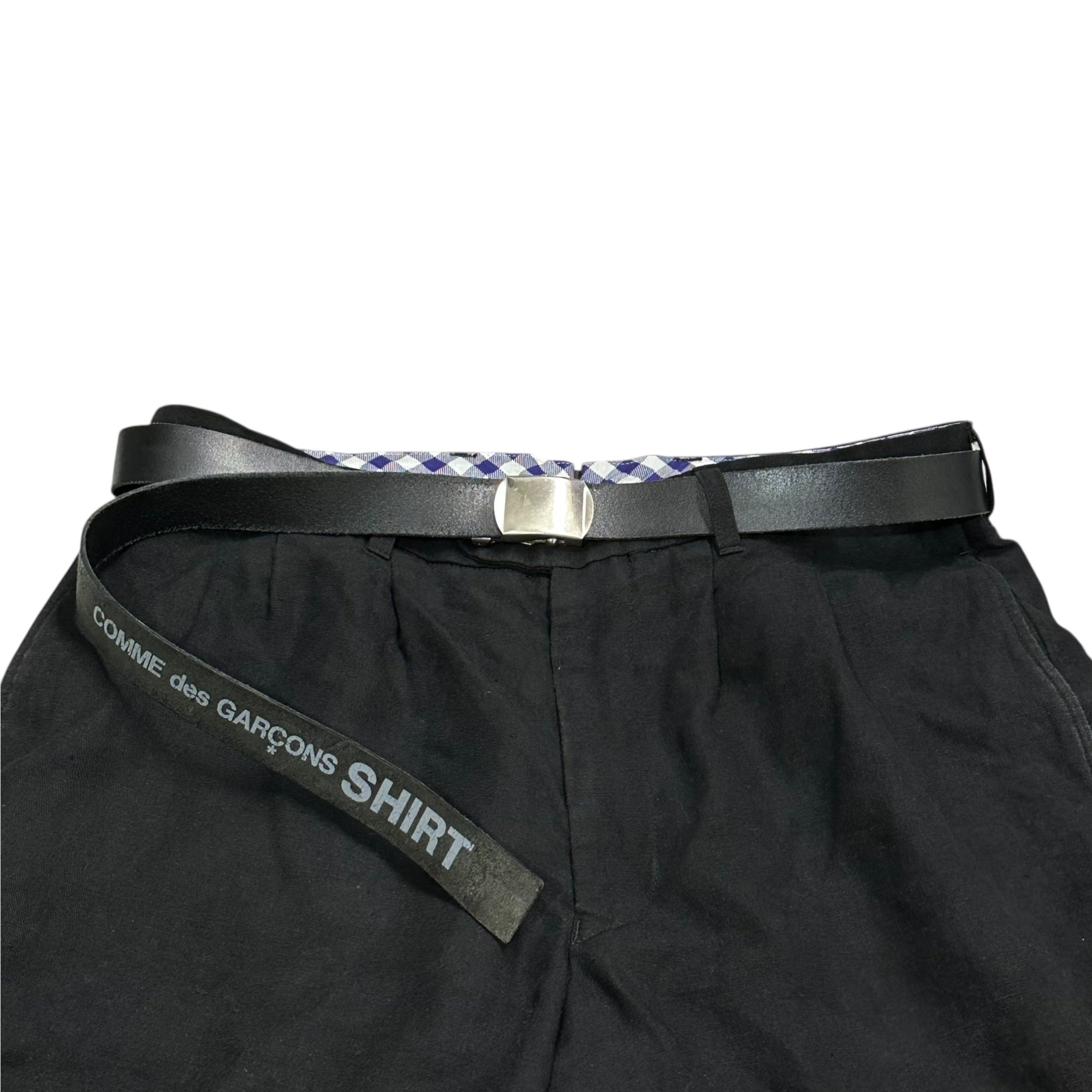 COMME des GARCONS SHIRT(コムデギャルソンシャツ) Logo Print Leather Work Belt ロゴ プリント レザー ガチャ ベルト ブラック