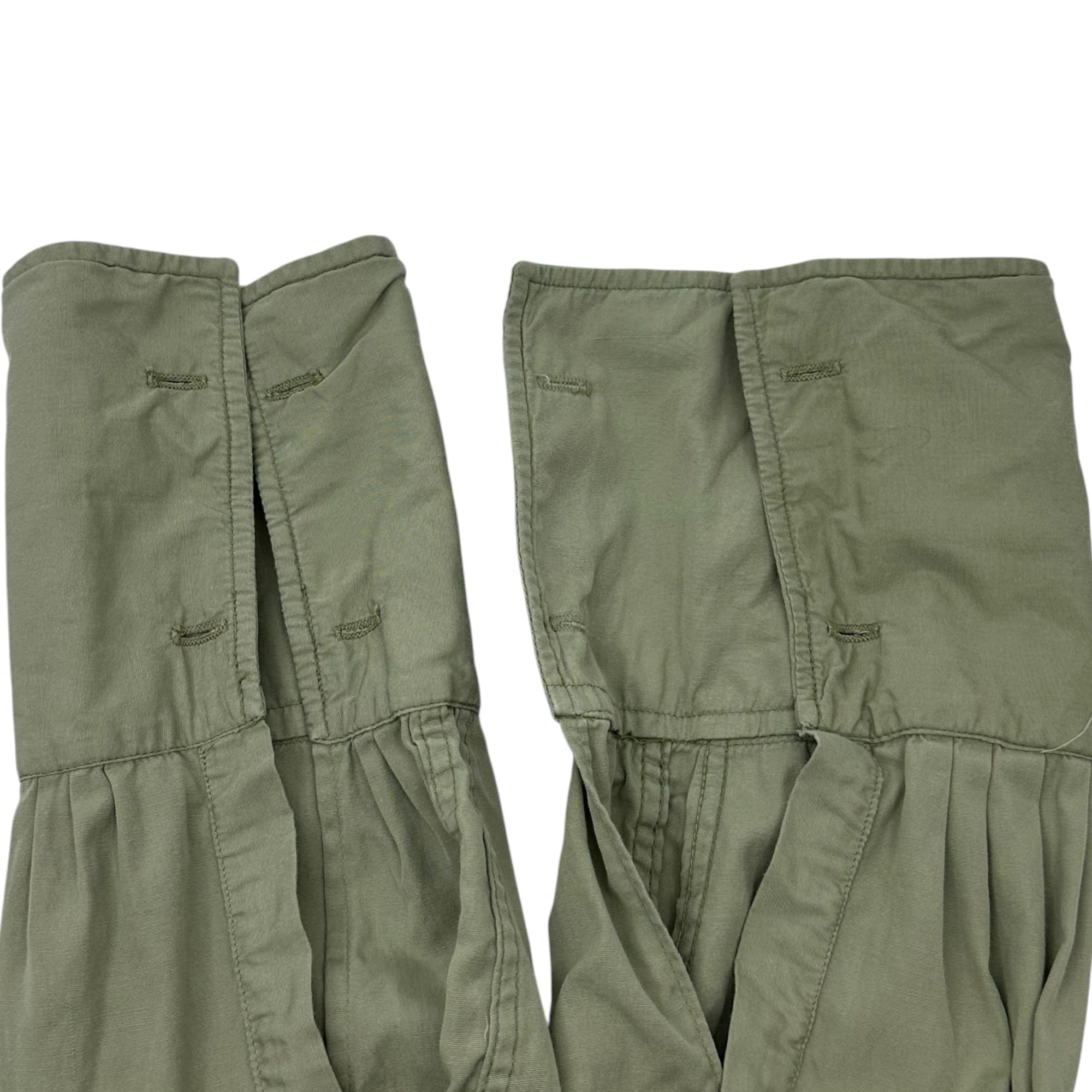 belgian army(ベルギー軍) BEGETEX Vintage Grampa Shirt ヴィンテージ グランパ シャツ 表記無(XL程度) グリーンベージュ バンドカラー プルオーバー カフス