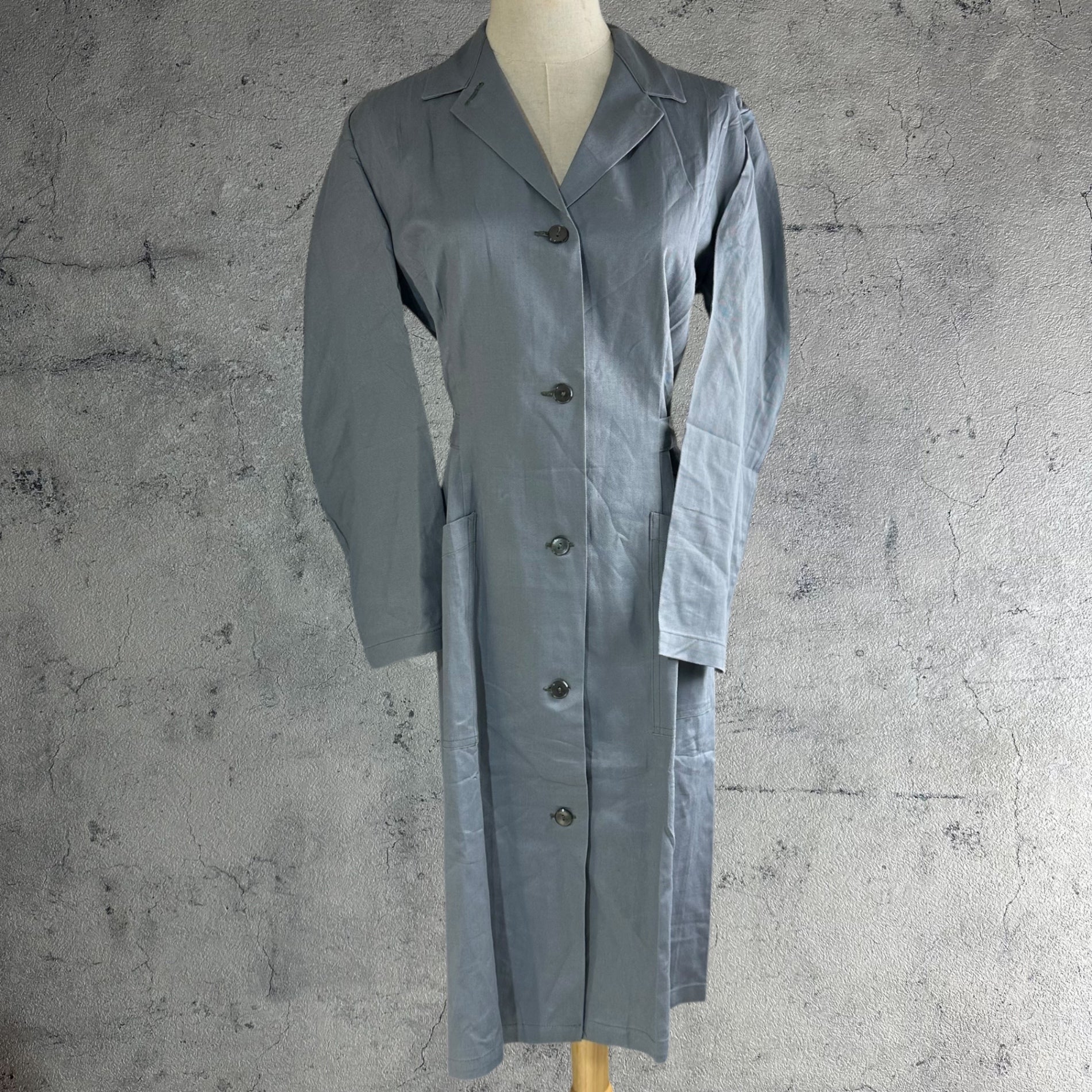 GERMANY MILITARY(ドイツ軍) 70’s Vintage medical dress coat ヴィンテージ メディカル ワンピース 38(S程度) グレー 70年代 EURO M デッドストック コート