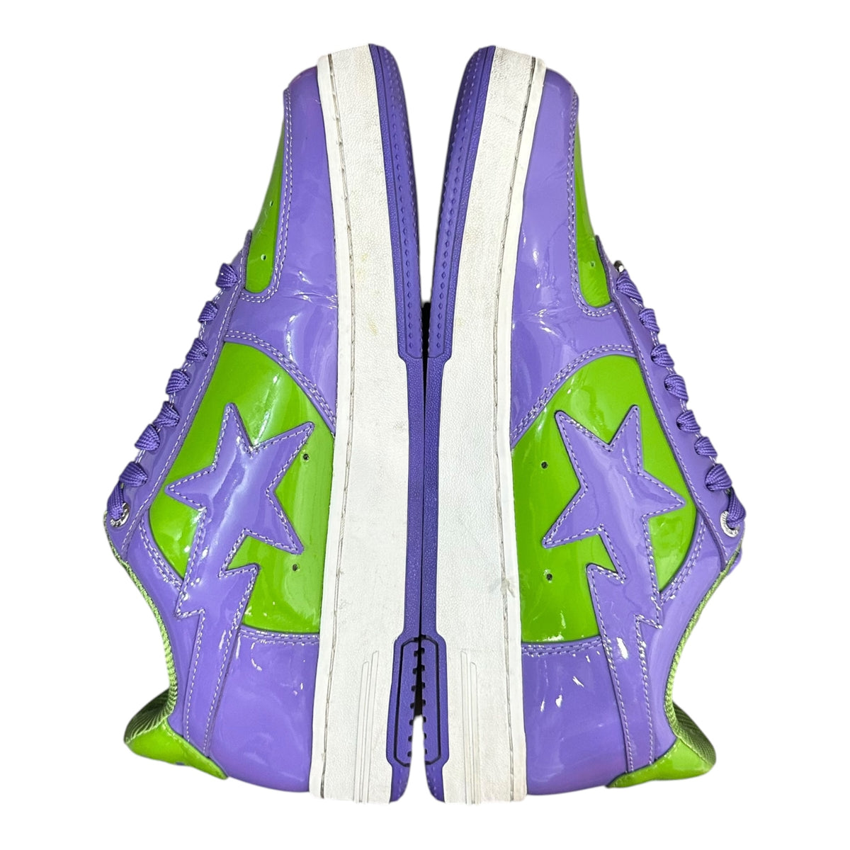 A BATHING APE(アベイシングエイプ) Patent Bape Sta Low-Cut Sneakers エナメル ベイプ スタ ローカット スニーカー 1L30191303 9.5 パープル×グリーン