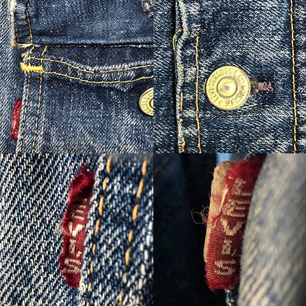 Levi's(リーバイス) 50's ~ 60's 507XX TYPE II trucker jacket 2nd セカンド デニム ジャケット ヴィンテージ 表記無し(L程度) インディゴ 裏ボタン17 50年代~60年代 オリジナル 両面タブ