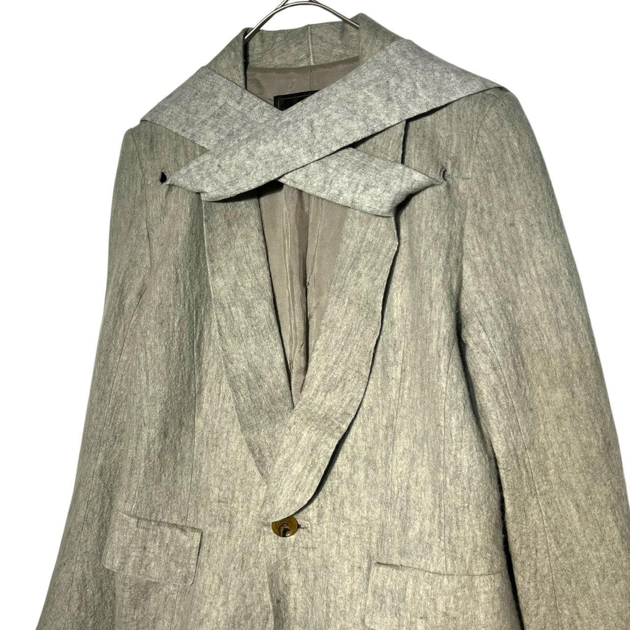 UNDERCOVER(アンダーカバー) 05AW ARTS&CRAFTS期 archive felt stole jacket アーカイブ フェルト ストール ジャケット 5A13-J13 3 グレー