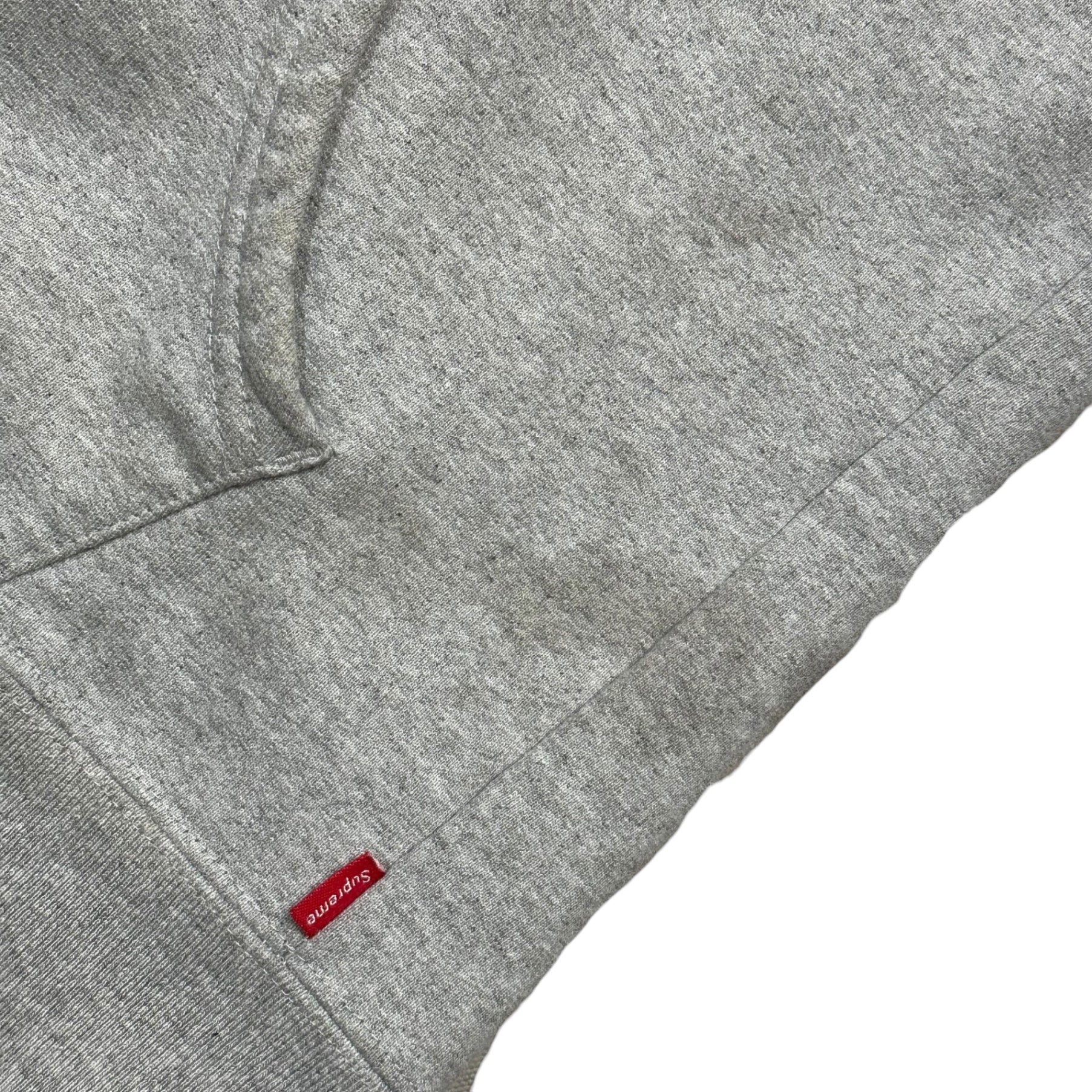 SUPREME(シュプリーム) 2015AW Felt Hooded Logo Zip Up Sweatshirt フェルト フーデッド ロゴ ジップアップ パーカー S ライトグレー
