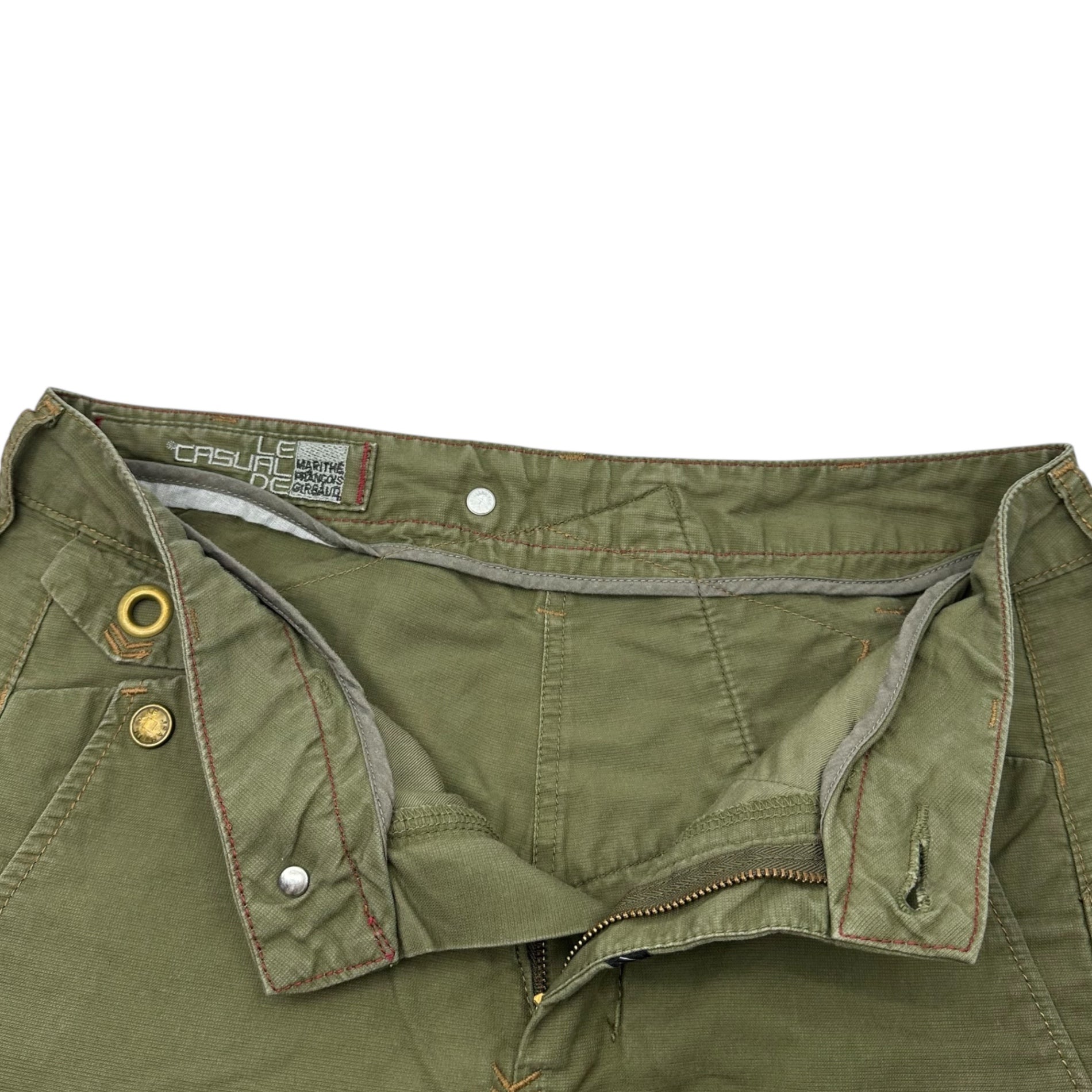 MARITHE FRANCOIS GIRBAUD(マリテフランソワジルボー) 00's 8-pocket gimmick parachute pants 8ポケット ギミック パラシュート パンツ F7-2691 M オリーブ Y2K ミリタリー