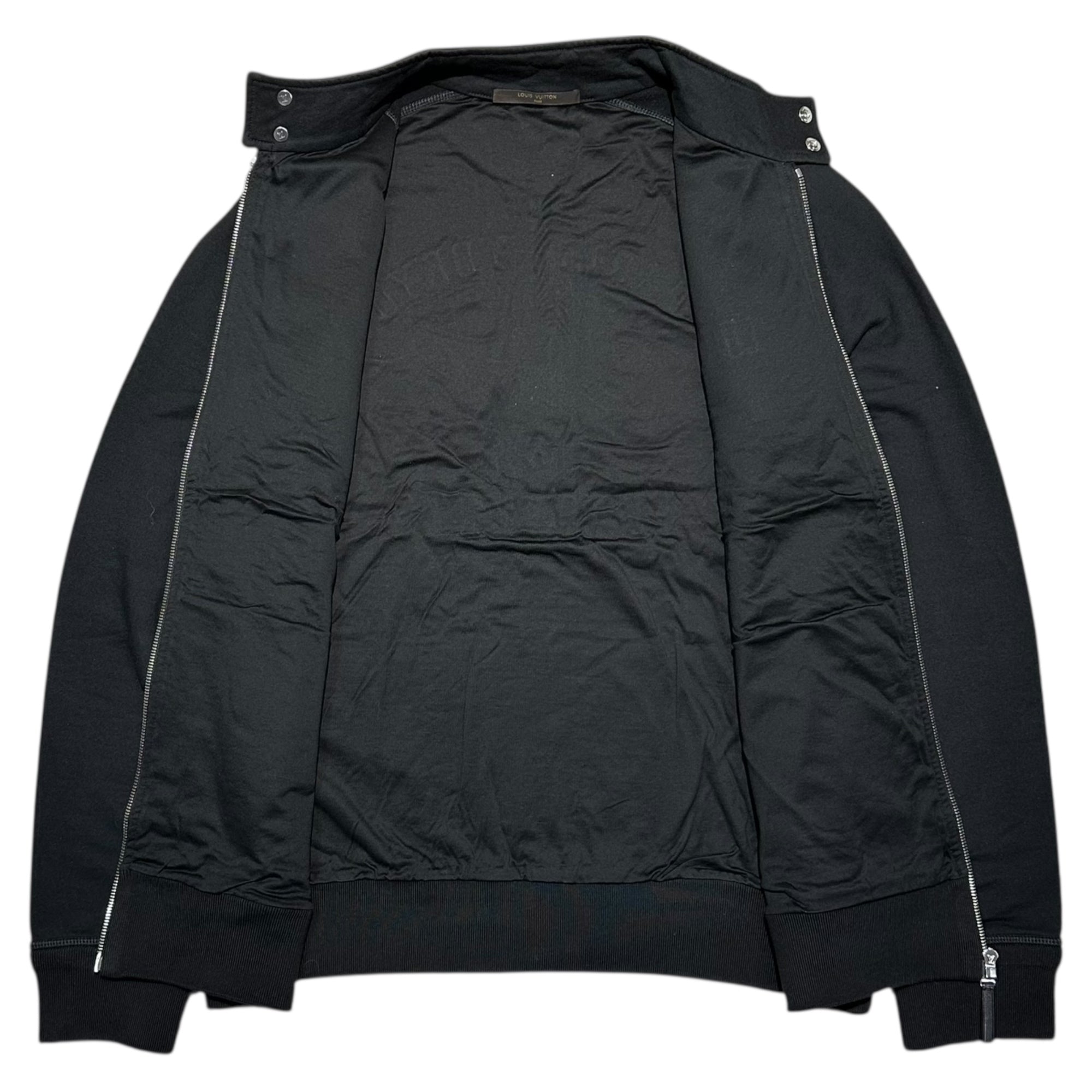 LOUIS VUITTON × FRAGMENT DESIGN(ルイヴィトン × フラグメントデザイン) 17AW Puffer Jacket Sweatshirt パファ ジャケット スウェット ロゴ ジップアップ XL ブラック×ホワイト