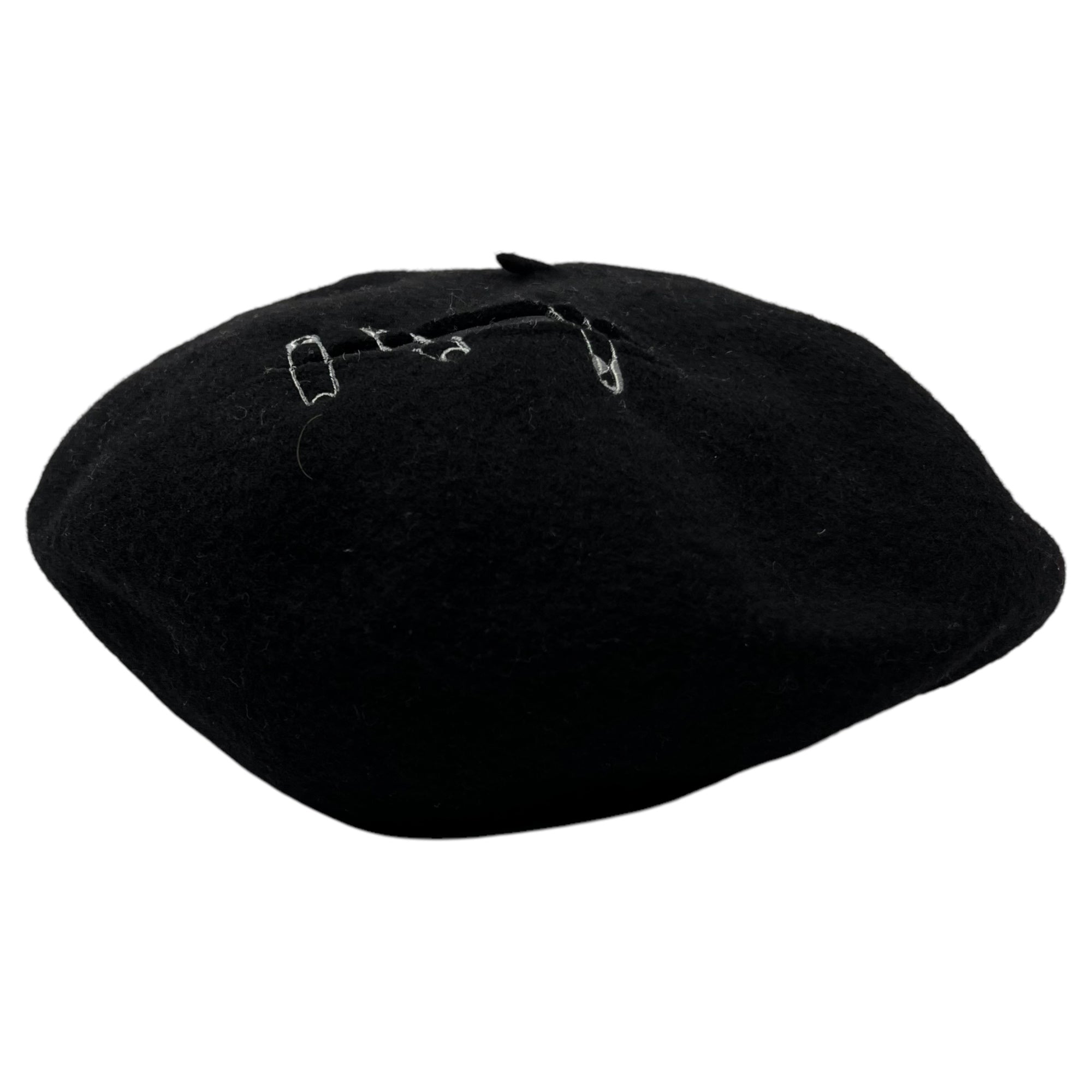 NAKID by G.V.G.V.(ネイキッドバイジーブイジーブイ) ROTTEN BERET ベレー帽 安全ピン 刺繍 ダメージ加工 帽子 GNK1535002 ブラック