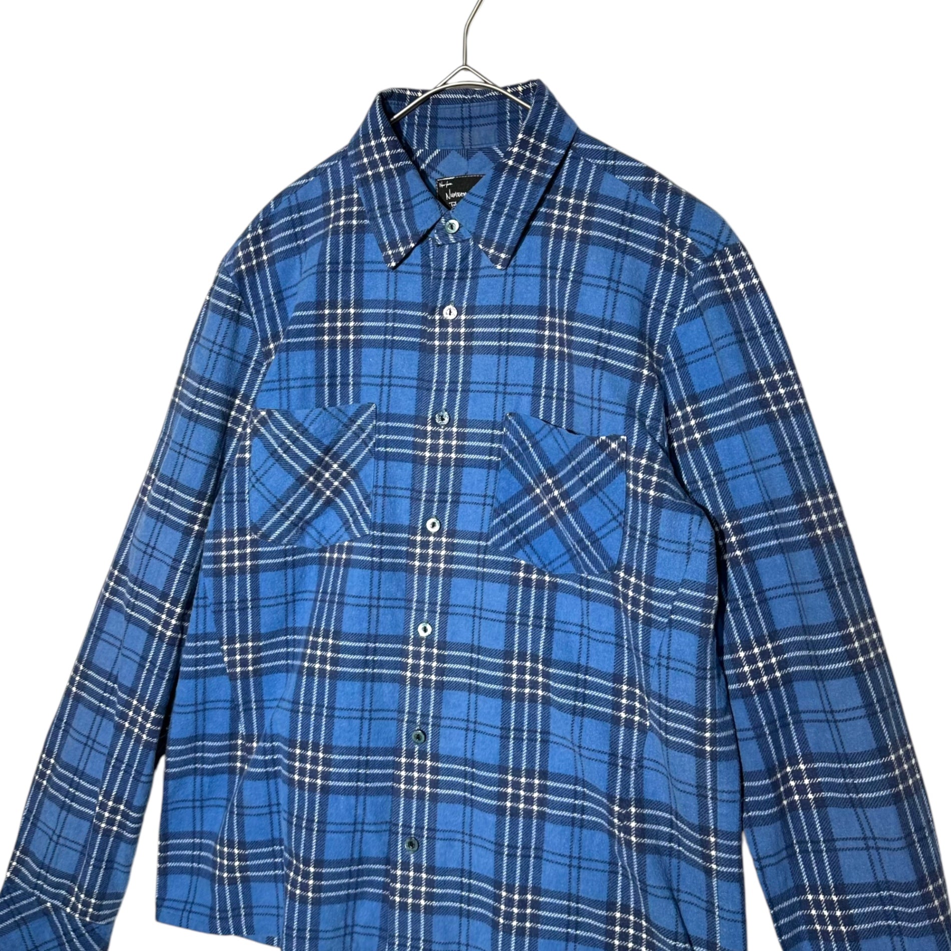 NUMBER (N)INE(ナンバーナイン) 06SS Long sleeve checked flannel shirt 長袖 チェック ネルシャツ 3(M) ブルー 06SS ガンズ期 宮下 本人期