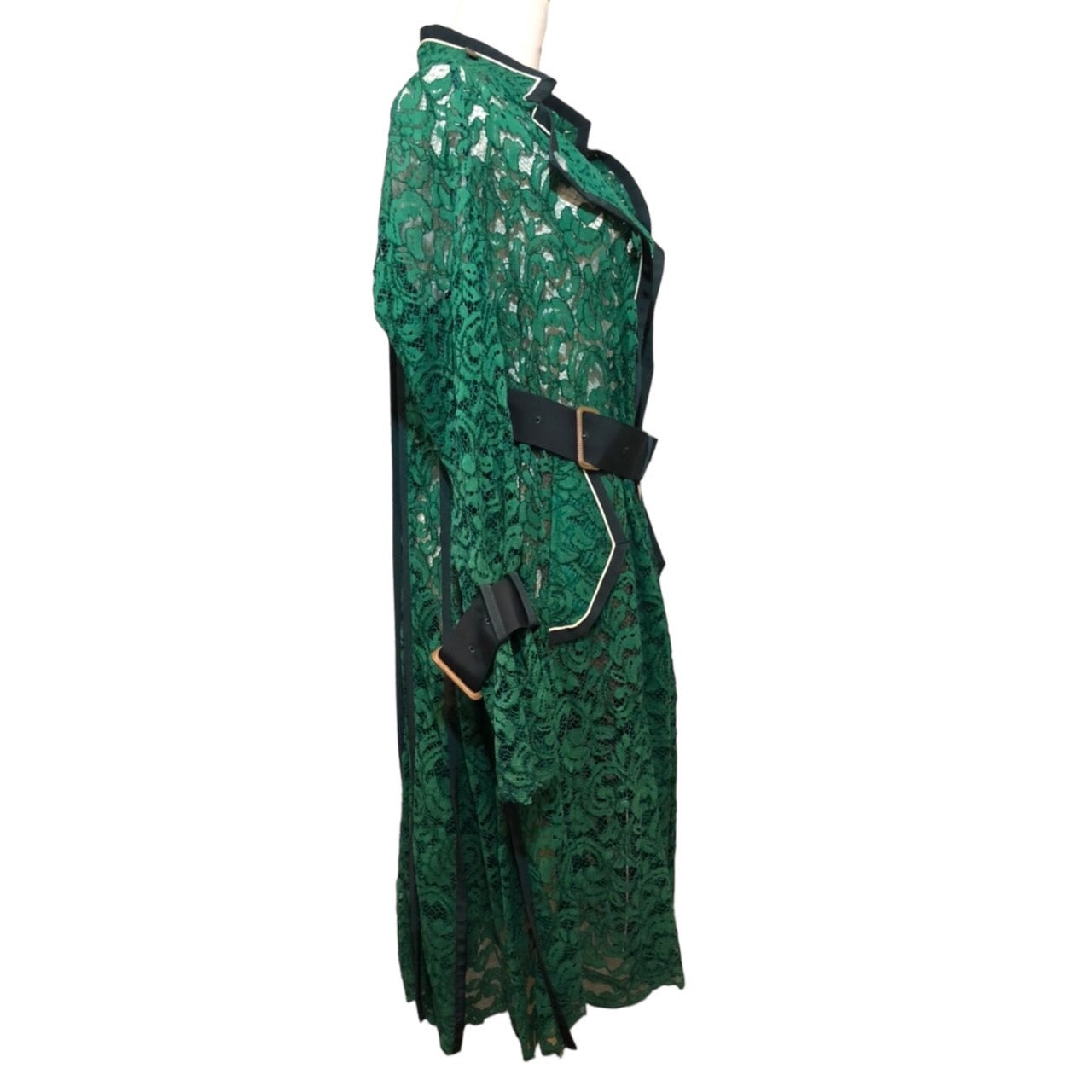 sacai(サカイ) 17SS flower lace trench coat フラワー レース トレンチ コート ベルテッド 17-03366 2(Mサイズ程度) グリーン