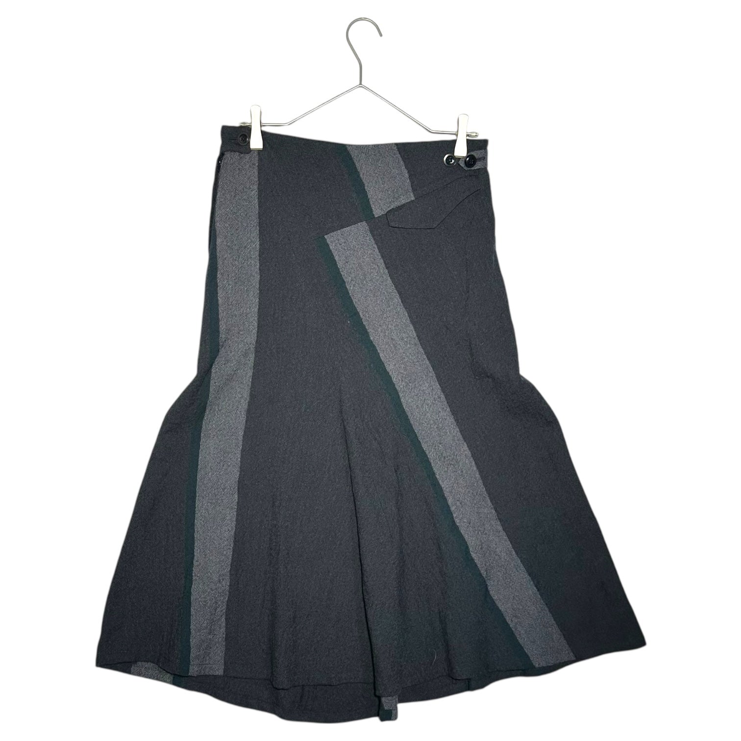 Y's(ワイズ) Asymmetrical flare wool long skirt アシンメトリー フレア ウール ロング スカート YS-S15-122 1 グレー