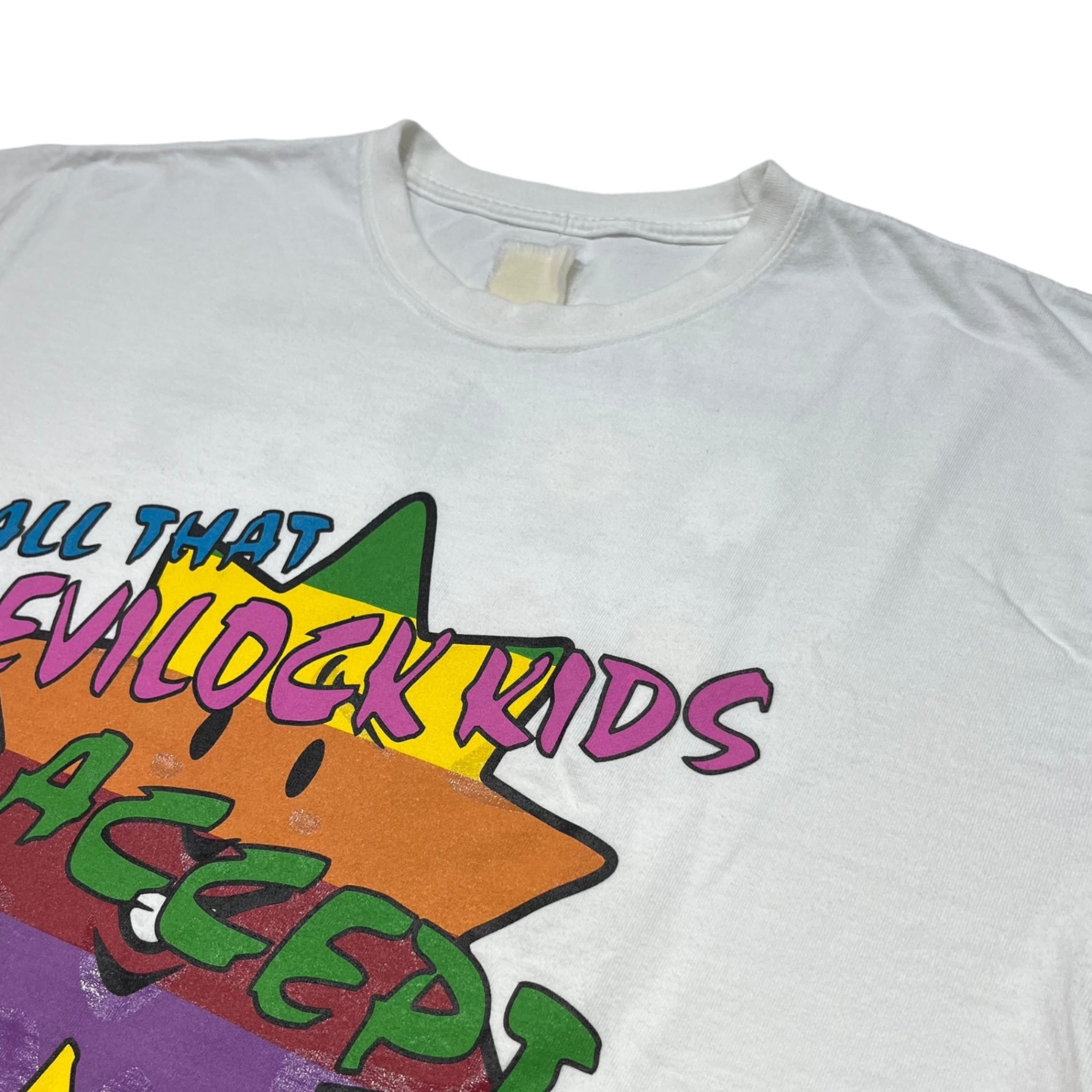 Devilock(デビロック) 00's PALM BOY Y-SHIRT パームボーイ Tシャツ ホワイト×マルチカラー