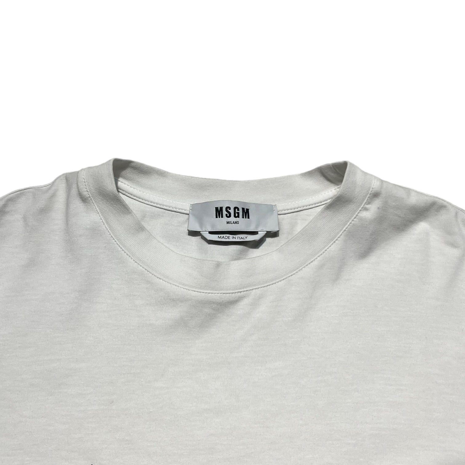 MSGM(エムエスジーエム) LOGO T-SHIRT ロゴ Tシャツ S ホワイト×ブラック