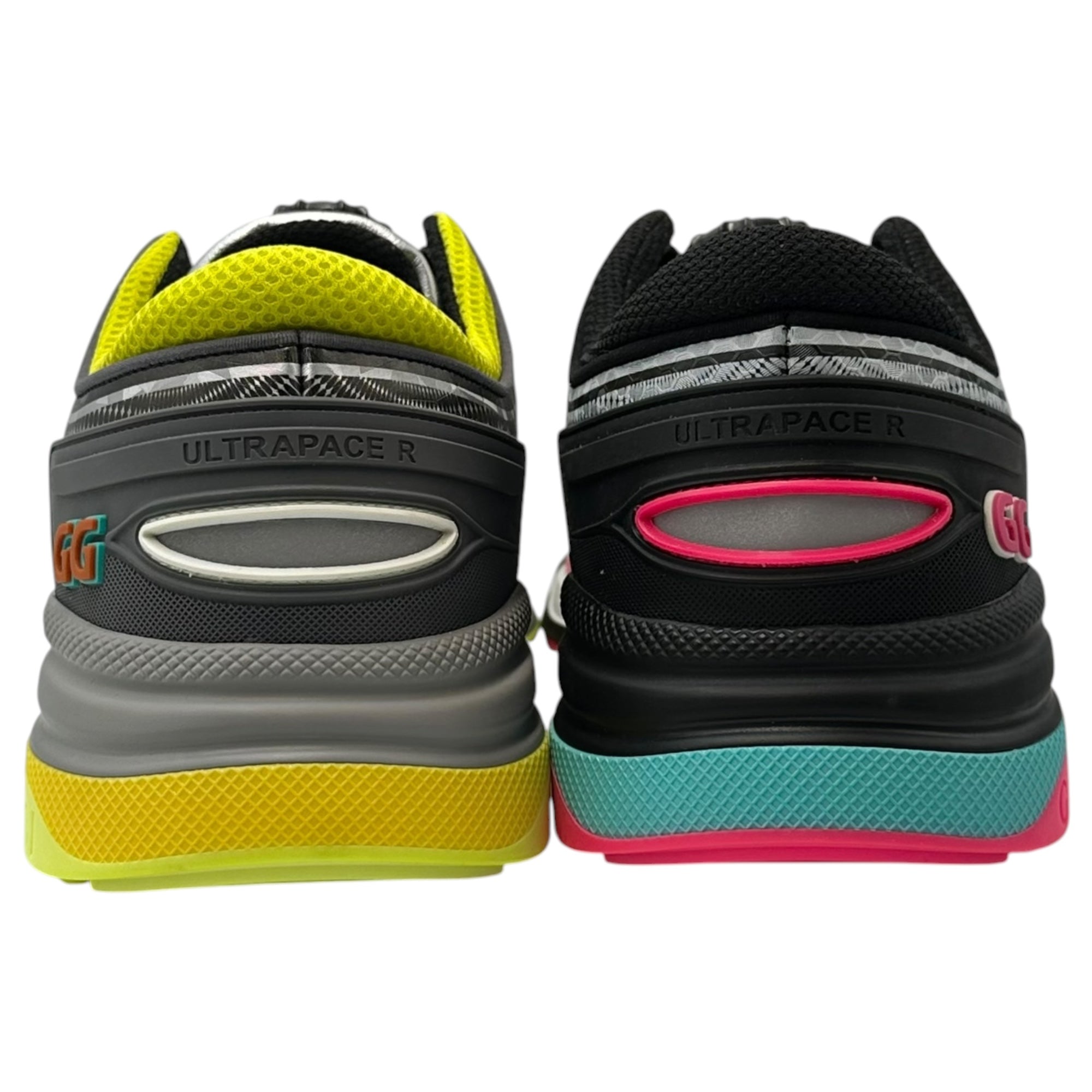 GUCCI(グッチ) 20SS Ultrapace R Mismatched - Neon Pink Yellow ウルトラペース R ワイヤー ダイヤル スニーカー 623151 8(27cm程度) イエロー×ピンク ディスク アシンメトリー