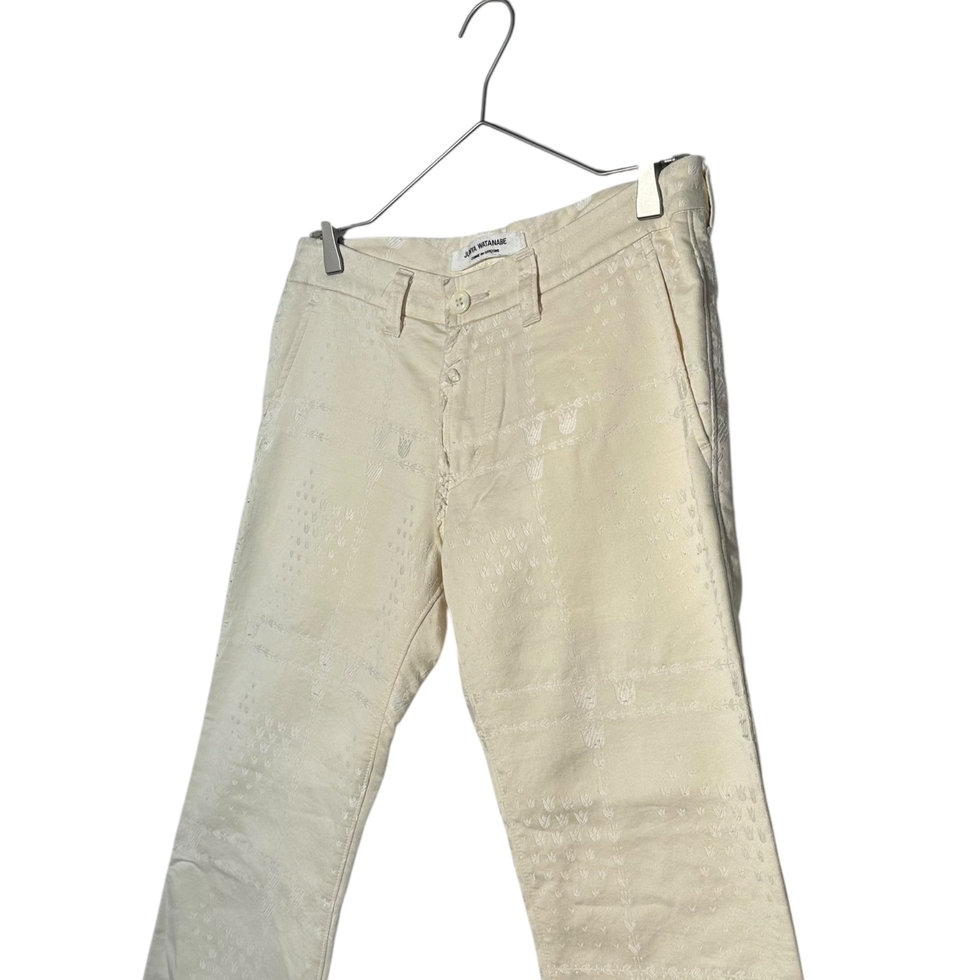 COMME des GARCONS JUNYA WATANABE(コムデギャルソンジュンヤワタナベ) Slim pants with all-over pattern 総柄 スリム パンツ 表記無(M程度) アイボリー 品質表示タグ切取
