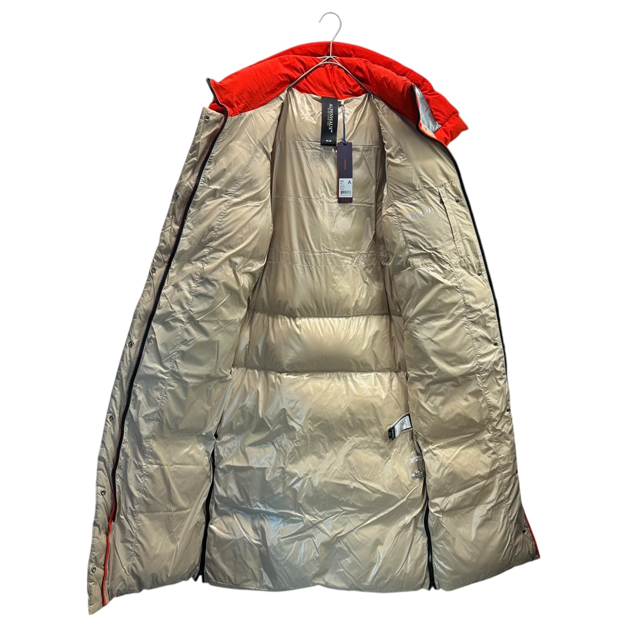 ALPENHAUS(アルペンハウス) Tingwick 2-in-1 Maxi Puffer Jacket with Removable Sleeves ティンウィック マキシ 中綿 ジャケット コート 袖 取り外し可能 A2N010F4CI M ベージュ×オレンジ