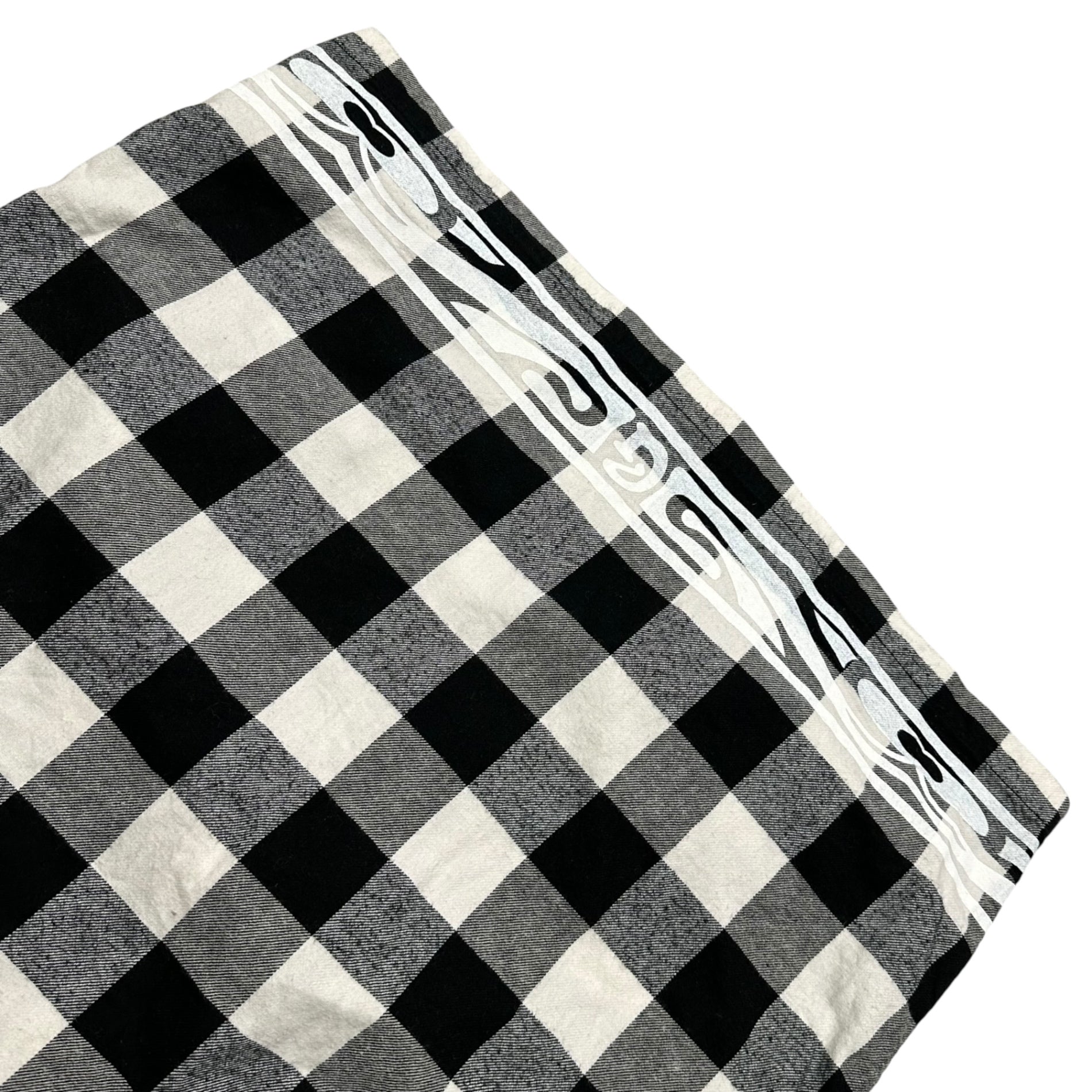 GOODENOUGH(グッドイナフ) 2014SS BLOCK CHECK FLANNEL SHIRT ブロックチェック フランネル 半袖 シャツ GE-143006 L ブラック×ホワイト 復刻品