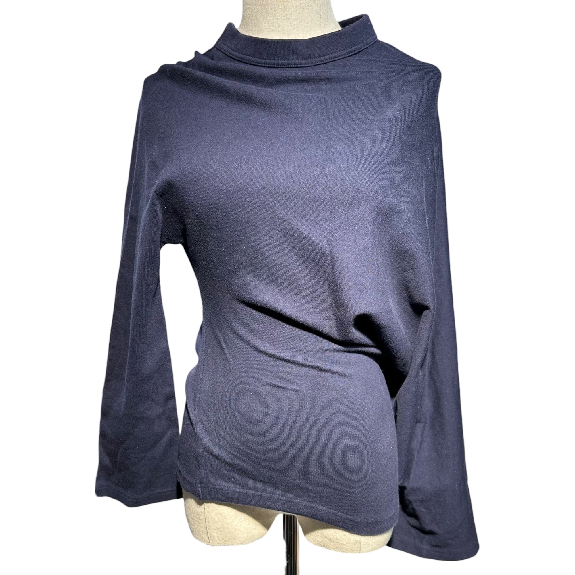 Y's(ワイズ) 90's Cotton Poly Blend Distressed Knit Top 90年代 コットン ポリ 変形 カットソー FY-T10-057 3(L程度) ネイビー