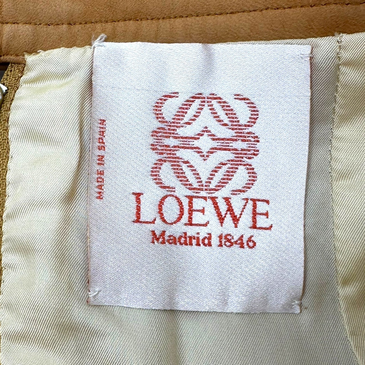LOEWE(ロエベ) 90's Nubuck leather knee-length skirt ヌバック レザー ひざ丈 スカート 38(M程度) ブラウン