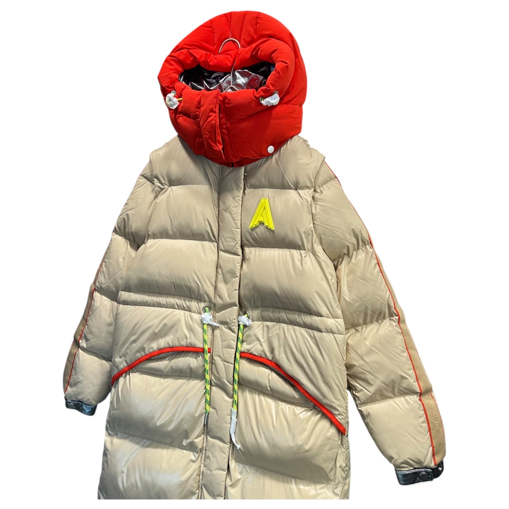 ALPENHAUS(アルペンハウス) Tingwick 2-in-1 Maxi Puffer Jacket with Removable Sleeves ティンウィック マキシ 中綿 ジャケット コート 袖 取り外し可能 A2N010F4CI M ベージュ×オレンジ