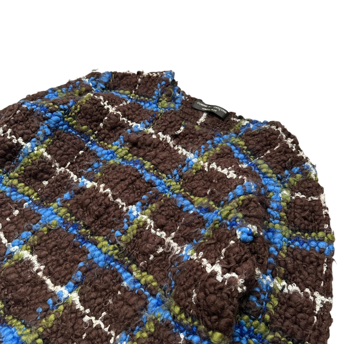COMME des GARCONS HOMME PLUS(コムデギャルソンオムプリュス) 2004AW ”Lost Englishman” Checked Chunky-Gauge Wool Zip Knit Cardigan チェック ローゲージ ウール ジップ ニット カーディガン 表記無(M程度) ブラウン×ブルー×グリーン