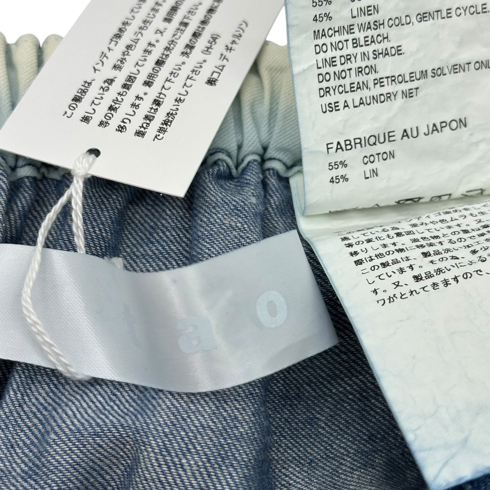 TAO(タオ) 24SS Cotton Linen Denim Washed Waist Elastic Pants コットン リネン デニム 製品洗 ウエストゴム パンツ TM-P014 FREE ライトインディゴ AD2023