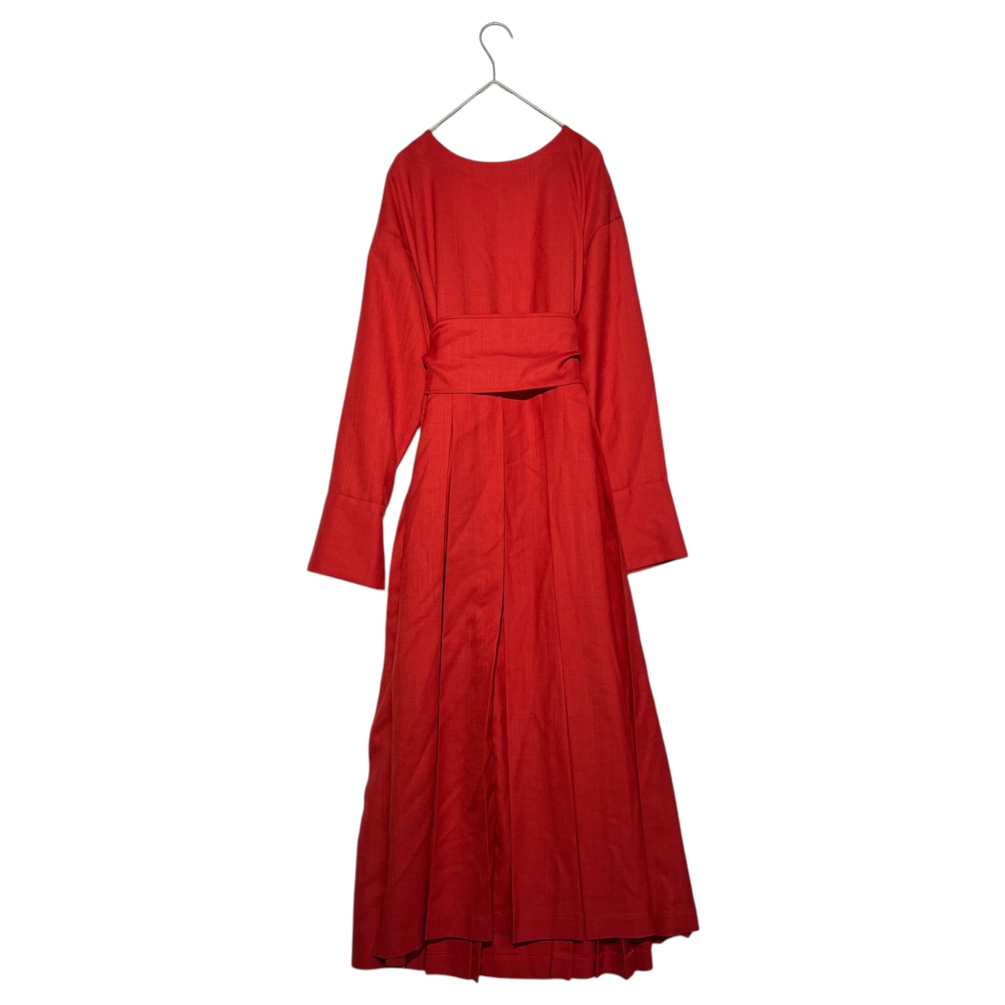 CURREN TAGE(カレンテージ) ベルト付き プリーツ ロング ワンピース A2593FA FREE レッド