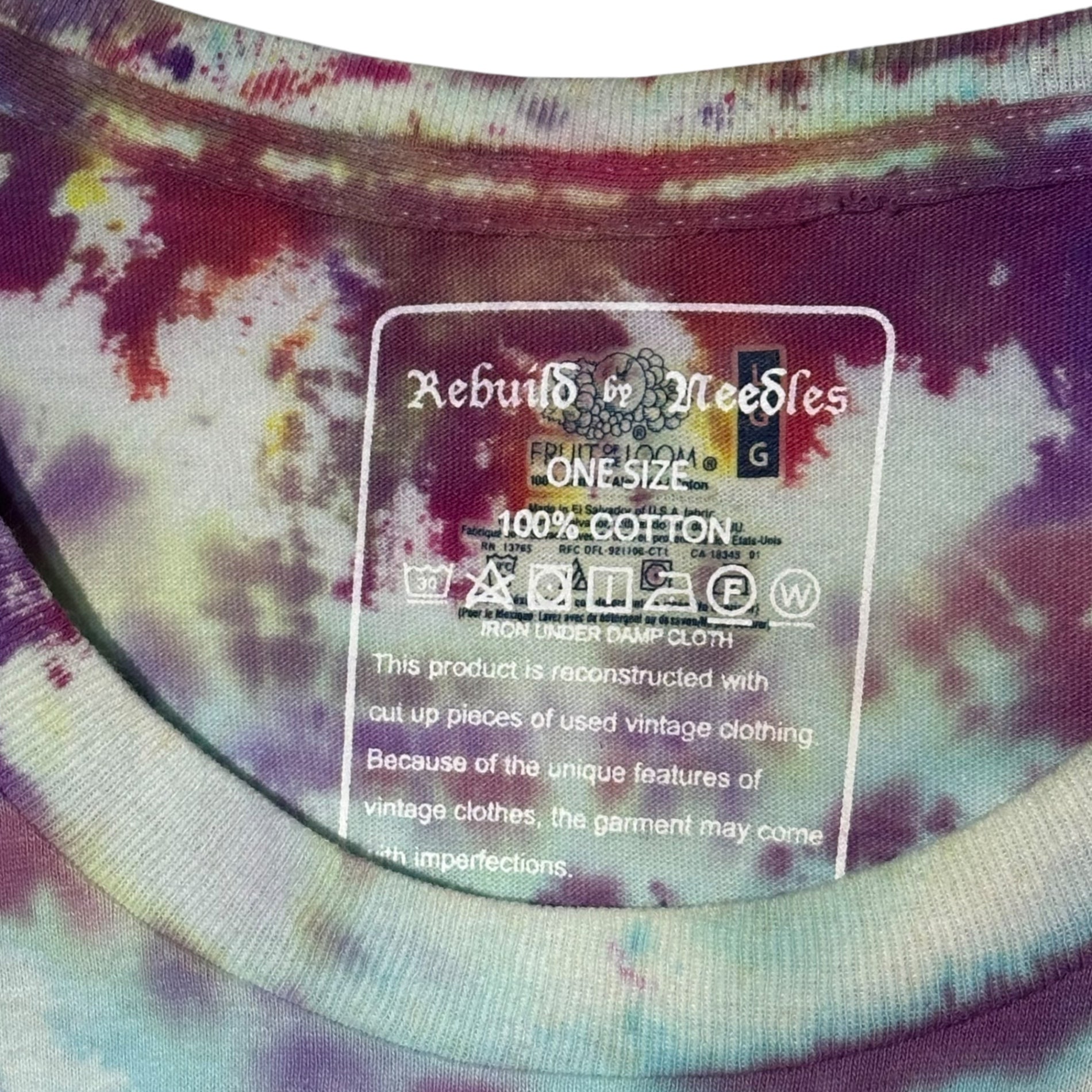 Rebuild by Needles(リビルドバイニードルズ) 5Cuts S/S Tee - Tie Dye タイダイ 再構築 Tシャツ FK396 ONE マルチ