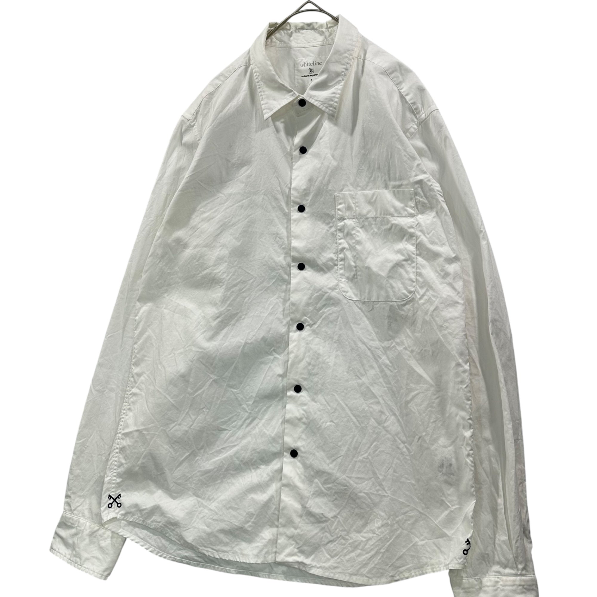 uniform experiment(ユニフォームエクスペリメント) 14SS WhiteLine Collaboration Navy Snap Button Shirt ホワイトライン コラボ ネイビー スナップボタン シャツ UE-14002 3(L程度) ホワイト
