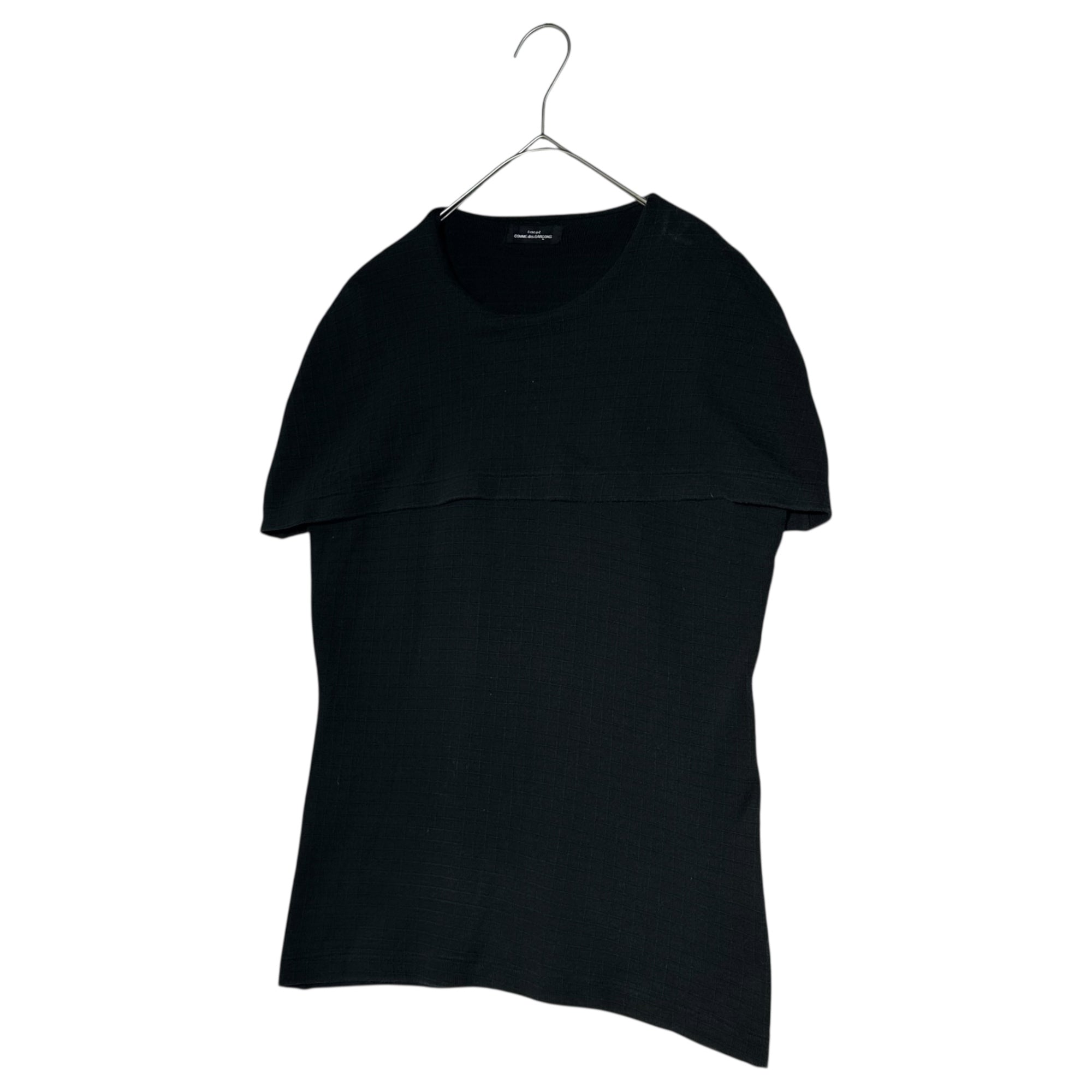 tricot COMME des GARCONS(トリココムデギャルソン) 80’s~90's Cape design check stitch sleeveless cut&sewn ケープ デザイン チェック ステッチ ノースリーブ カットソー 表記無(M程度) ブラック 80年代~90年代 ヴィンテージ Tシャツ