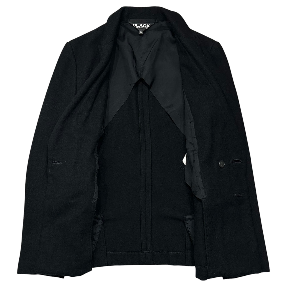 BLACK COMME des GARCONS(ブラックコムデギャルソン) 2012AW Big-Button DB Wool Blazer ビッグボタン ウール ダブル テーラード ジャケット 1J-J018 M ブラック AD2012