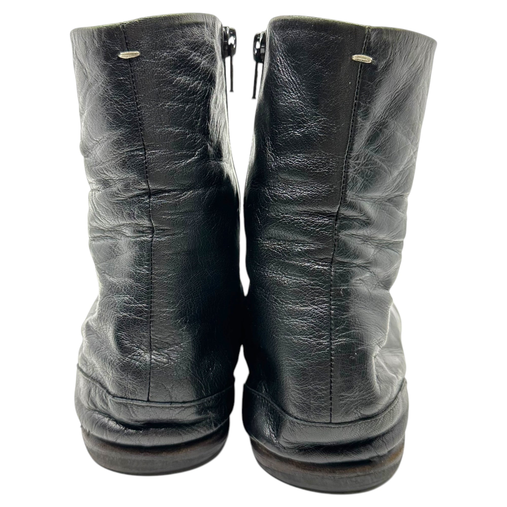 MAISON MARGIELA(メゾンマルジェラ) flat sole side zip tabi boots フラットソール サイドジップ 足袋 ブーツ 40(25.5~26.0cm程度) ブラック ソール張替え済み