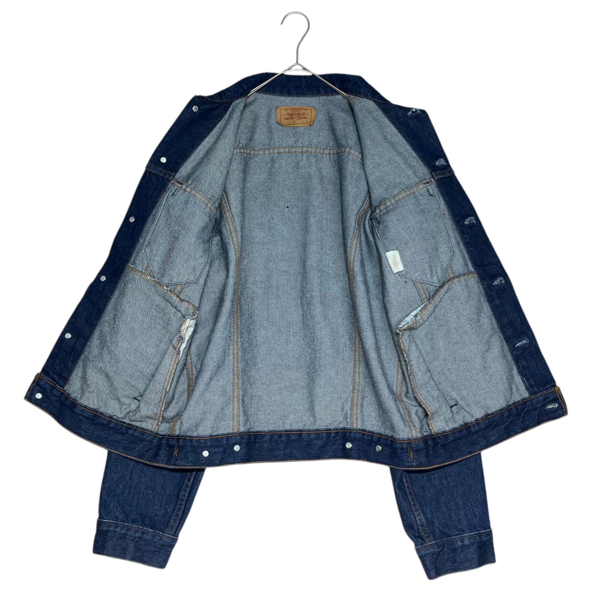 Levi's(リーバイス) 80's ~ 90's 71506 CANADA made 4th trucker jacket トラッカー ジャケット 71506-0215 40L インディゴ デニム カナダ製 フラッシャー付