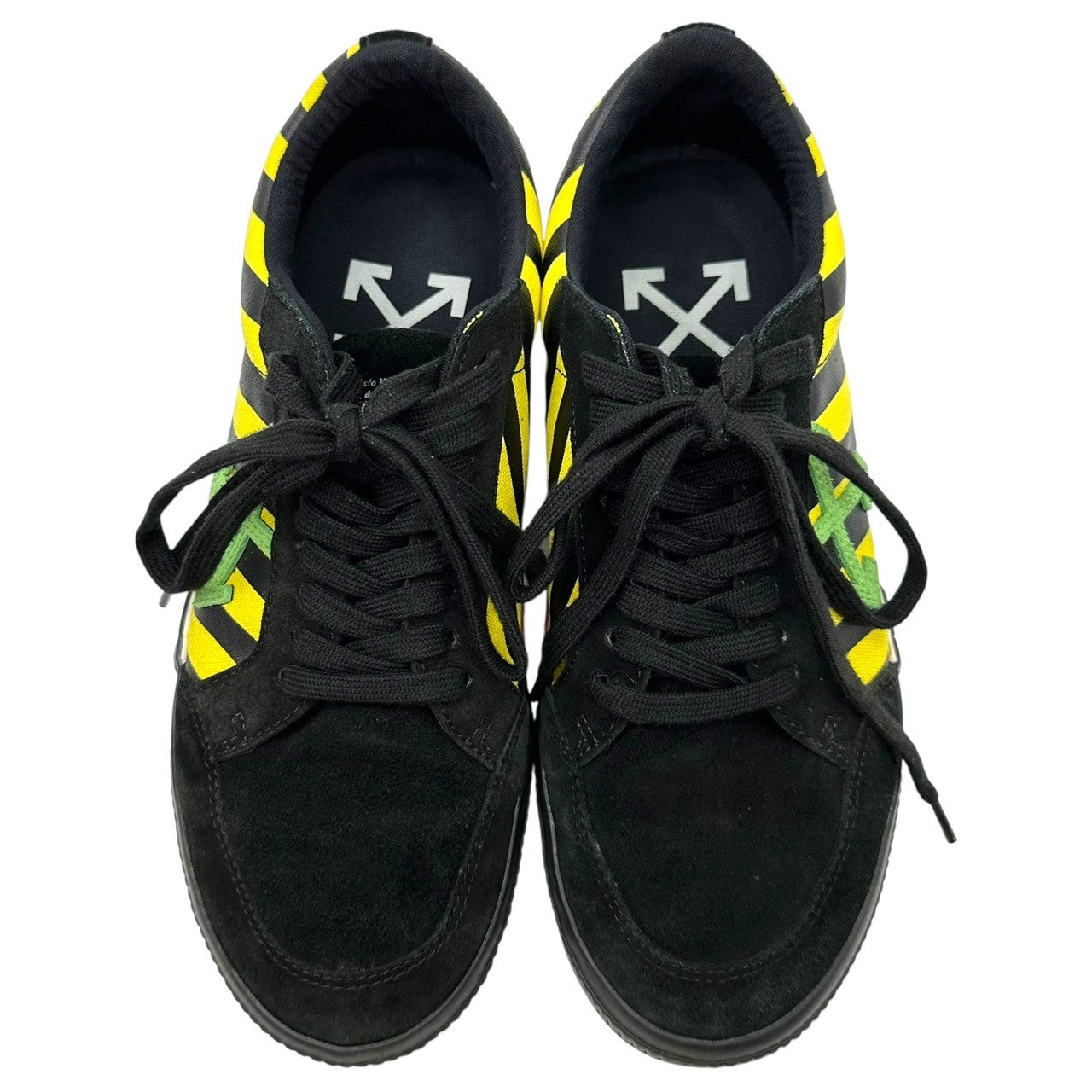 Off-White(オフホワイト) LOW VULCANIEZD ロゴ ローカット スニーカー OMIA085E19C210476040 42(26.5cm) ブラック×イエロー