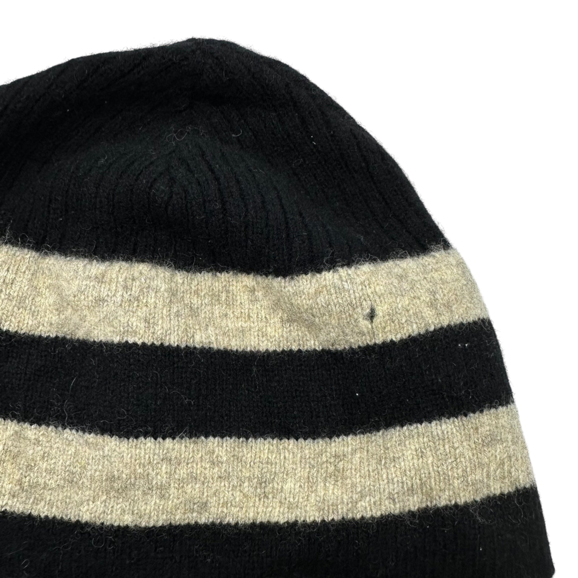 Vivienne Westwood ACCESSORIES(ヴィヴィアンウエストウッドアクセサリー) 00's knit hat with ear flaps 耳当て付き ニット帽 ブラック×グレー ムーンバットタグ Y2K ビーニー