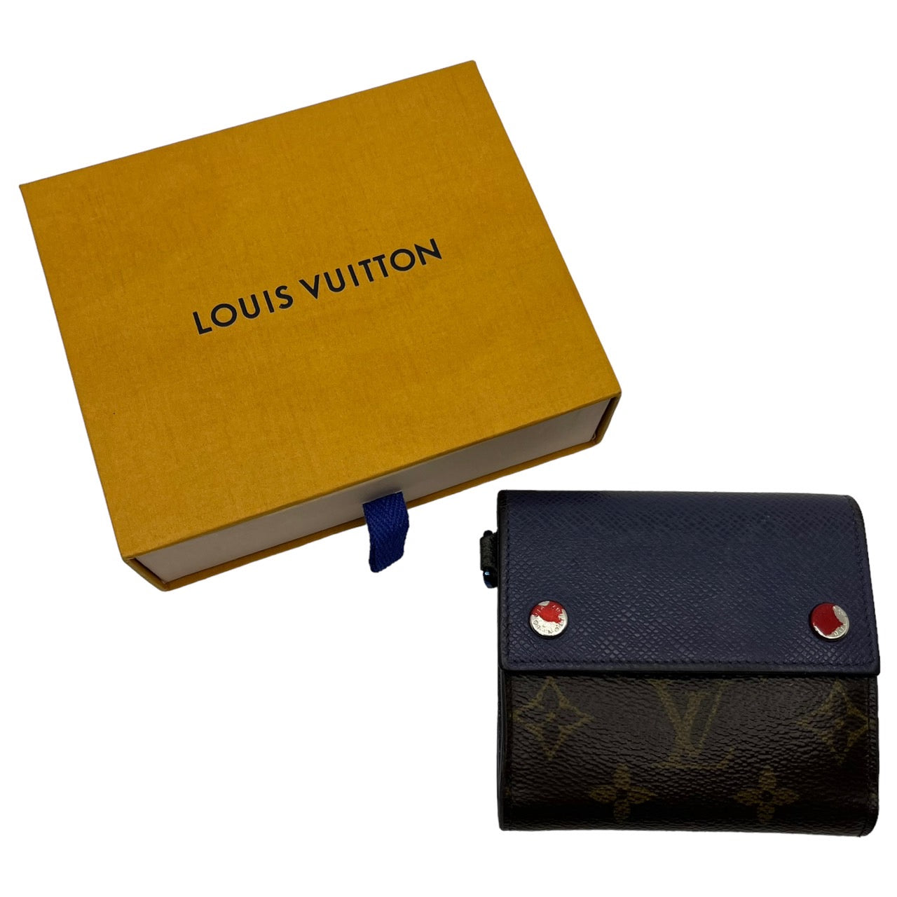 LOUIS VUITTON(ルイヴィトン) 18SS コンパクト・ウォレット by キムジョーンズ M63041/SN0148 ブラウン×ブルー