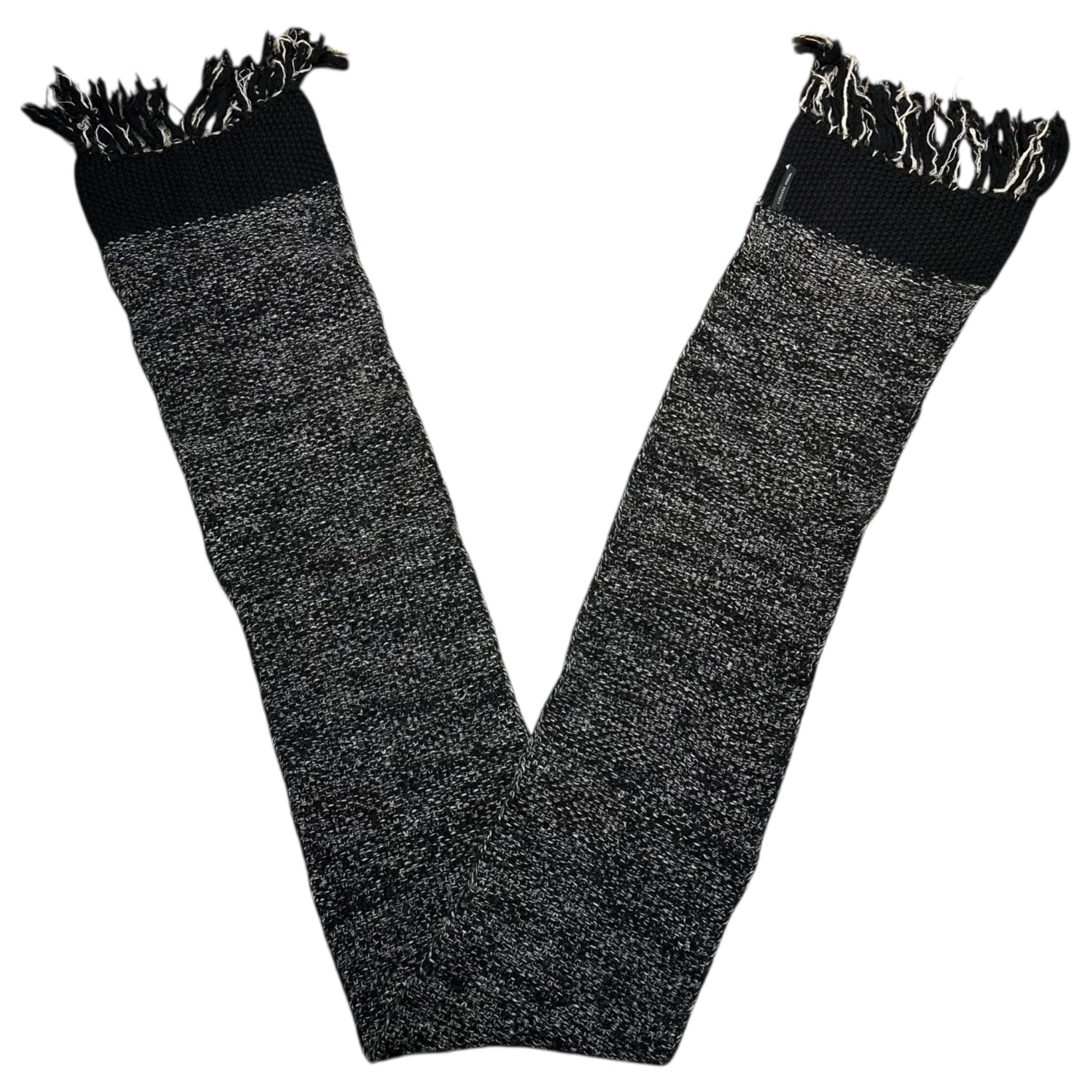 ROBERTO COLLINA(ロベルトコリーナ) Low-gauge knit scarf ローゲージ ニット マフラー ブラック×ホワイト