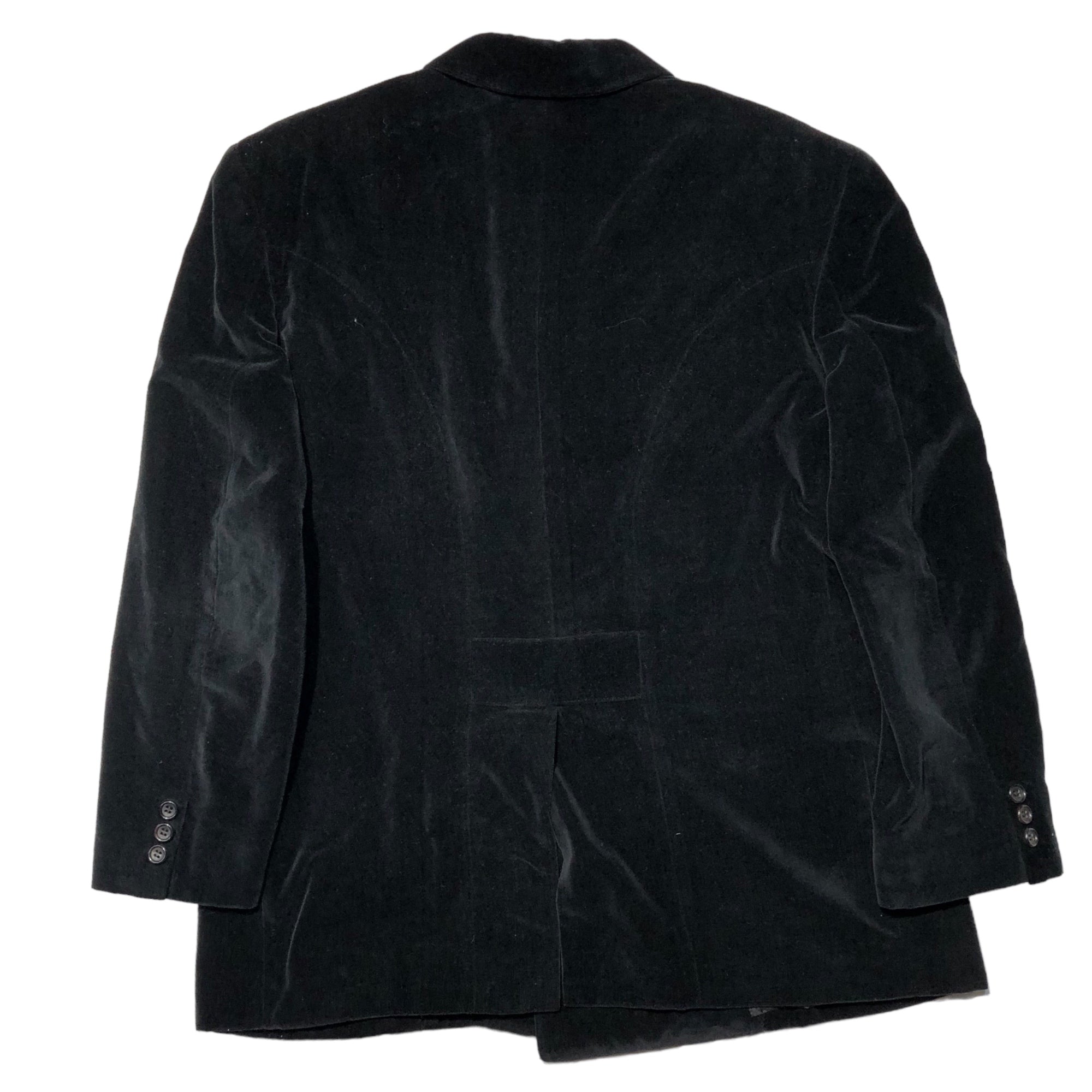 COMME des GARCONS HOMME PLUS(コムデギャルソンオムプリュス) 88AW Archive velor double set-up suit アーカイブ ベロア ダブル セットアップ スーツ PJ-05056M M ブラック 80's 80年代 テーラード ワイド パンツ スラックス 本人期