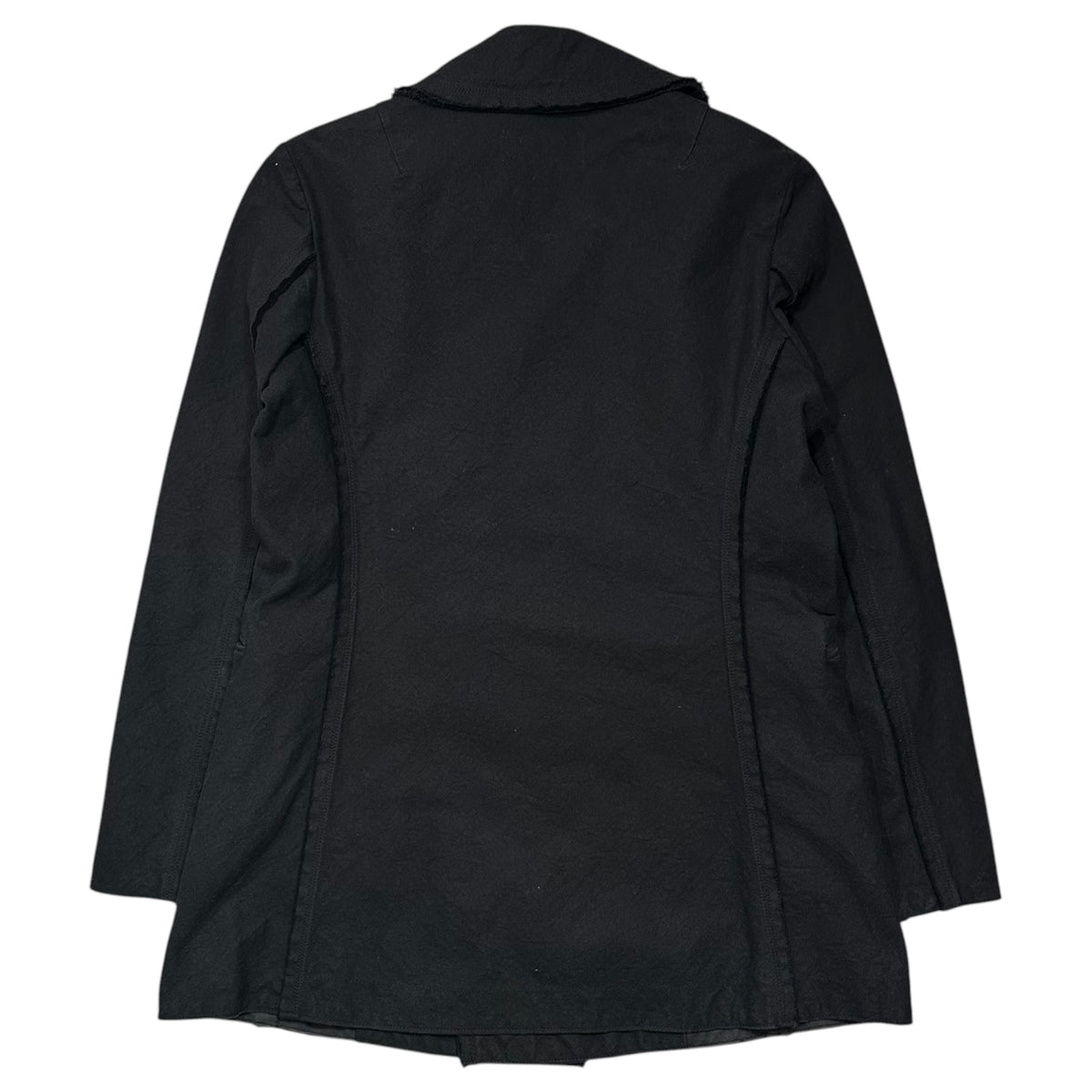 tricot COMME des GARCONS(トリココムデギャルソン) 2002SS Cotton Cotton Cut-off Double-breasted Short Coat コットン カットオフ ダブル ショート コート TE-J009 M ブラック AD2001 00's
