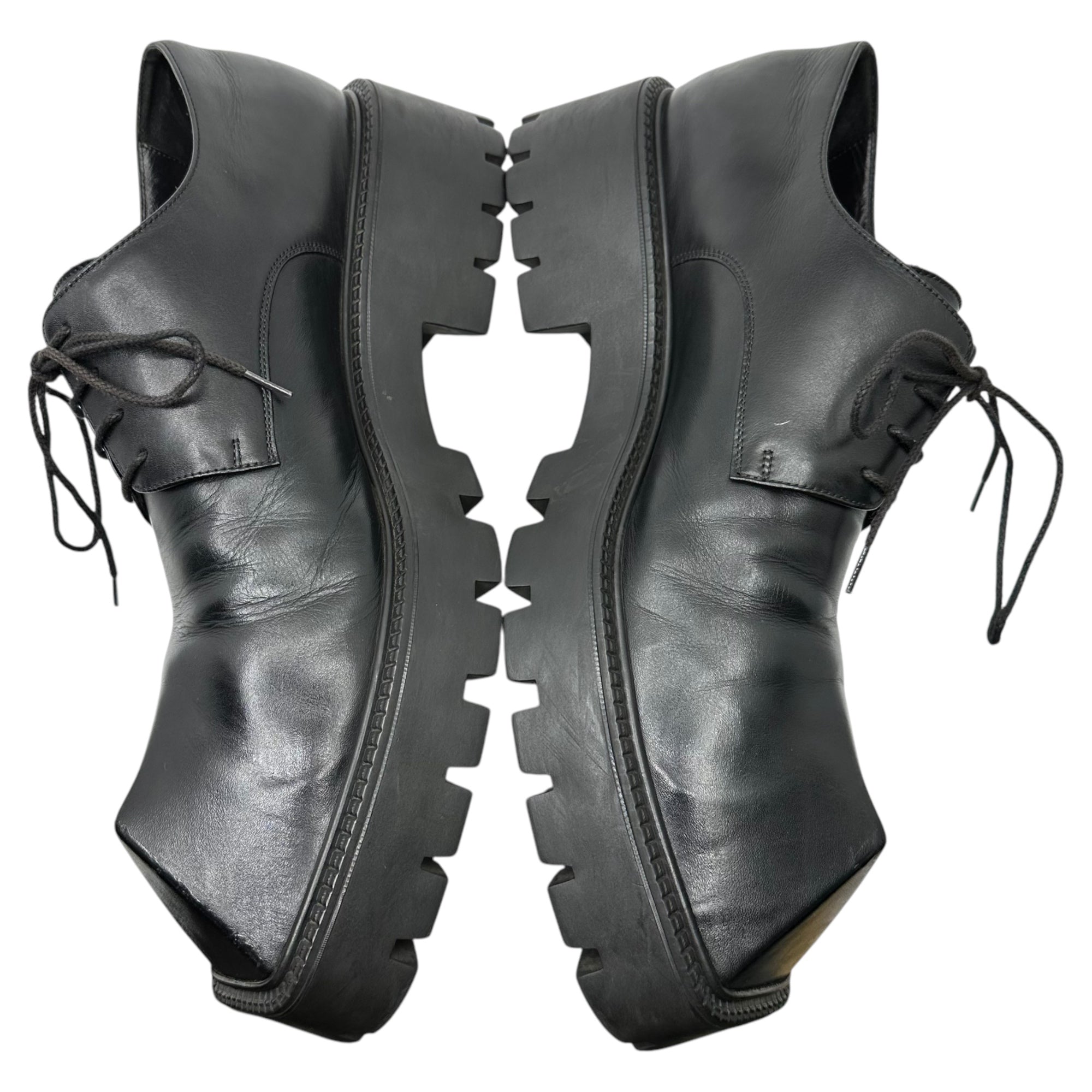 BALENCIAGA(バレンシアガ) Rhino リノ ダービー シューズ 656977 44(29cm) ブラック 箱付 レザー レースアップ 厚底