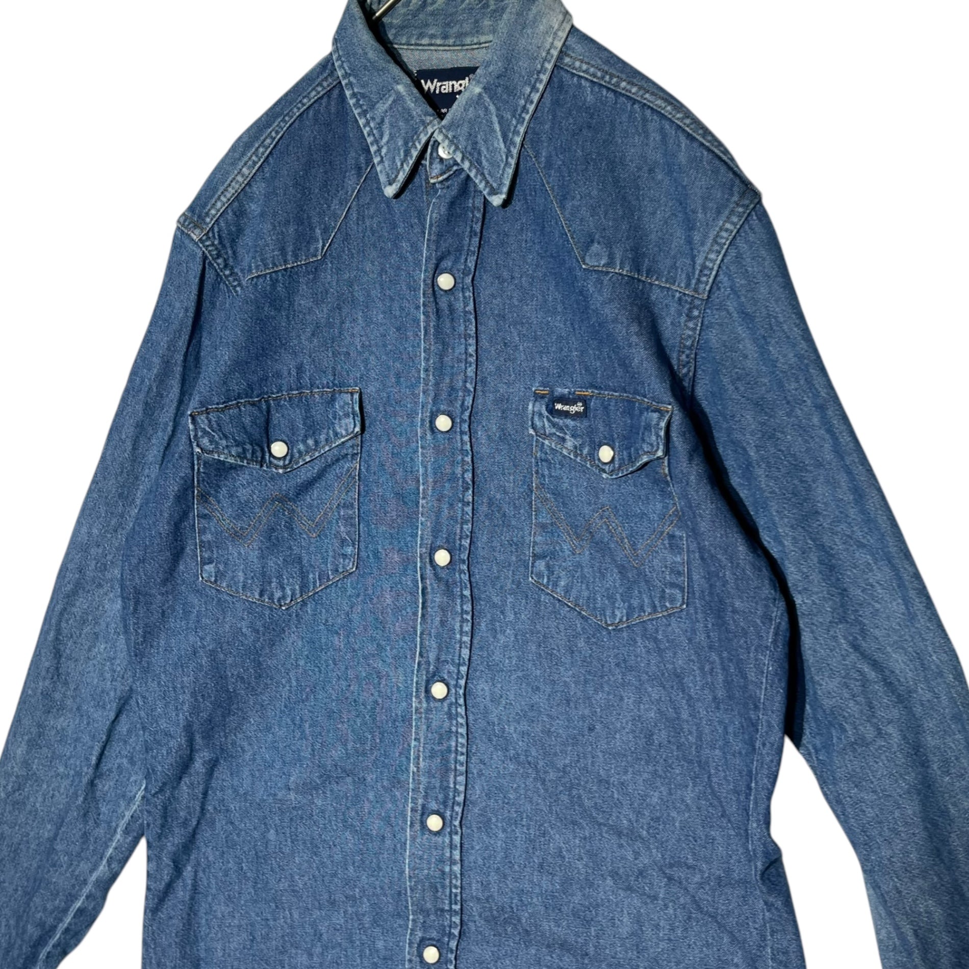 WRANGLER(ラングラー) 80's Western denim shirt ウエスタン デニム シャツ 15-34(M程度) インディゴ USA製