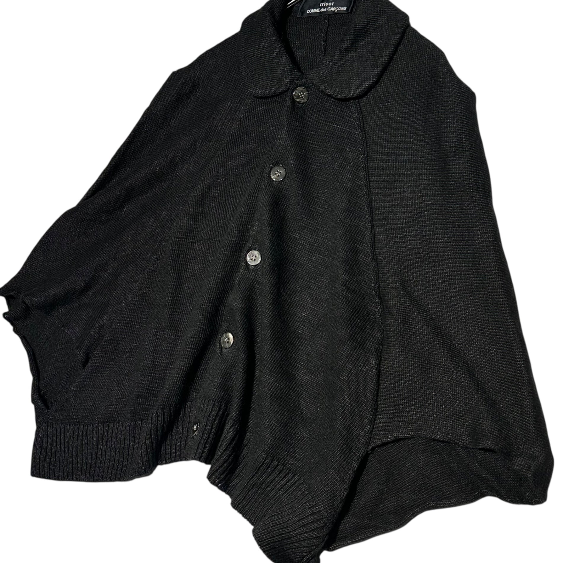 tricot COMME des GARCONS(トリココムデギャルソン) 99SS Round-Neck Linen Sleeveless Knit Shirt Blouse 丸襟 リネン ノースリーブ ニット シャツ ブラウス TN-020070 表記無(M程度) ブラック