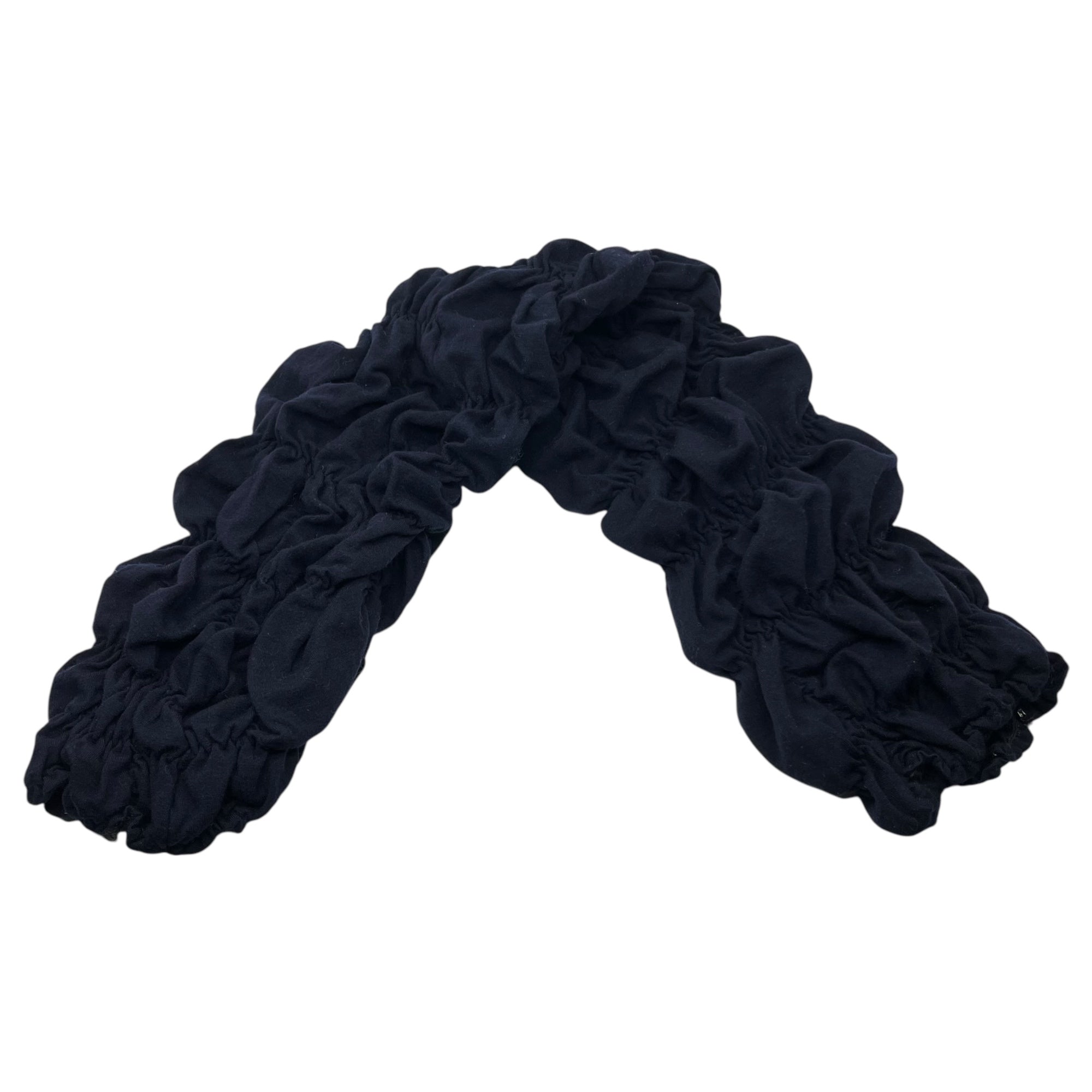 tricot COMME des GARCONS(トリココムデギャルソン) 90's gathered wool muffler stole 90's ギャザー加工 ウール マフラー ストール TK-084040 FREE ブラック AD1990