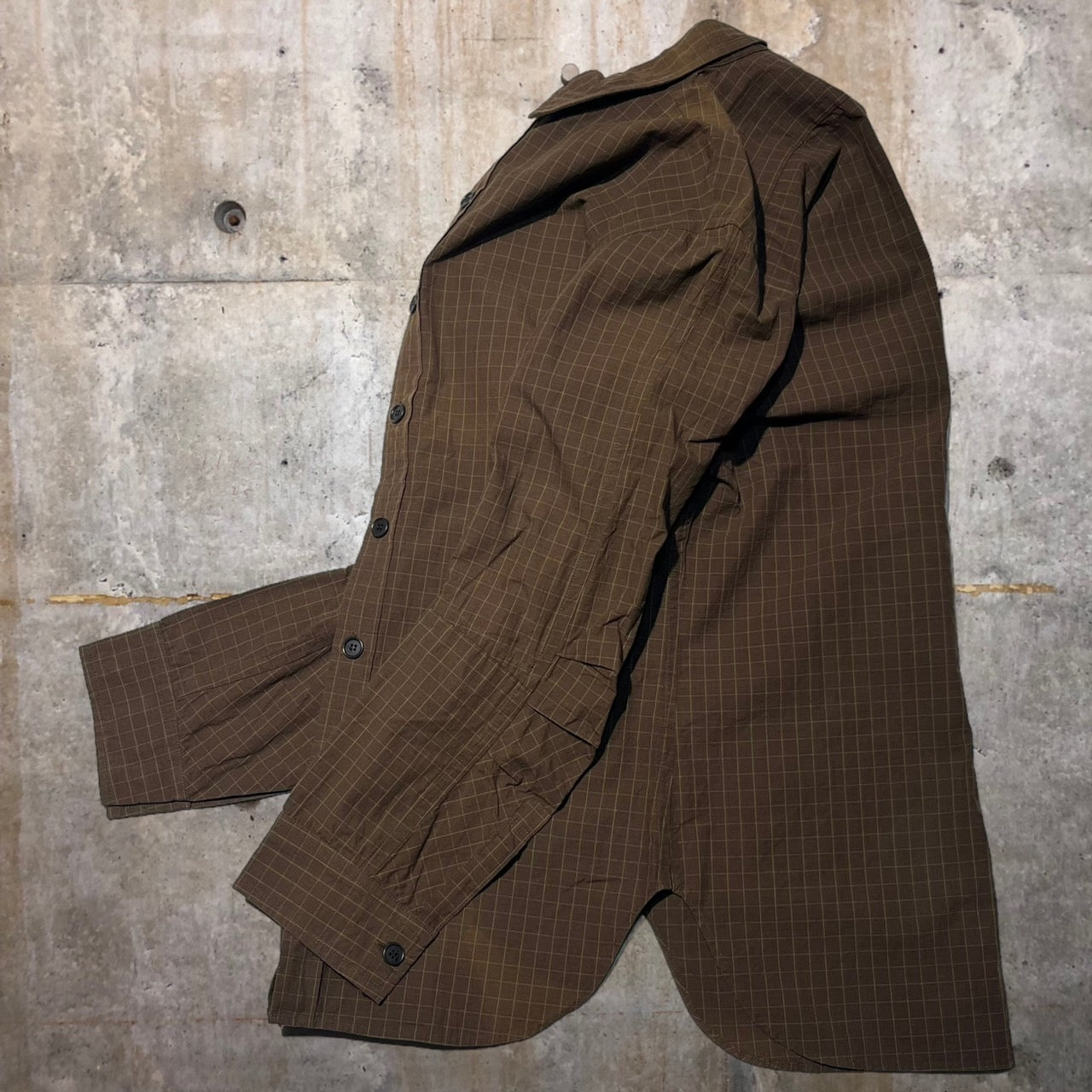 Christopher Nemeth(クリストファーネメス) L/Sチェックシャツ M ブラウン