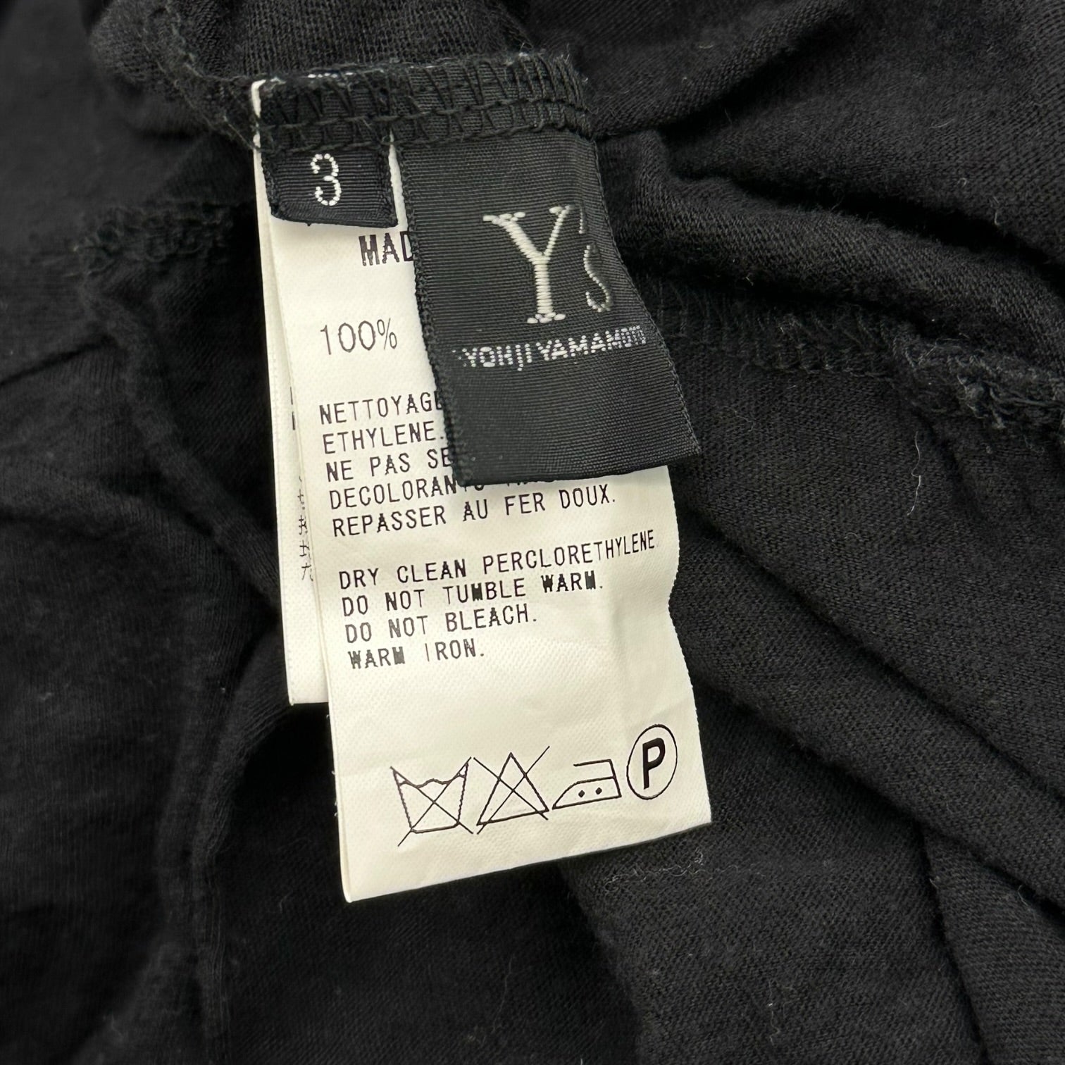 Y's(ワイズ) “Layered” S/S U-Neck Knit Top 「重ね」 ショートスリーブ Uネック カットソー YI-T03-073 3(L程度) ブラック