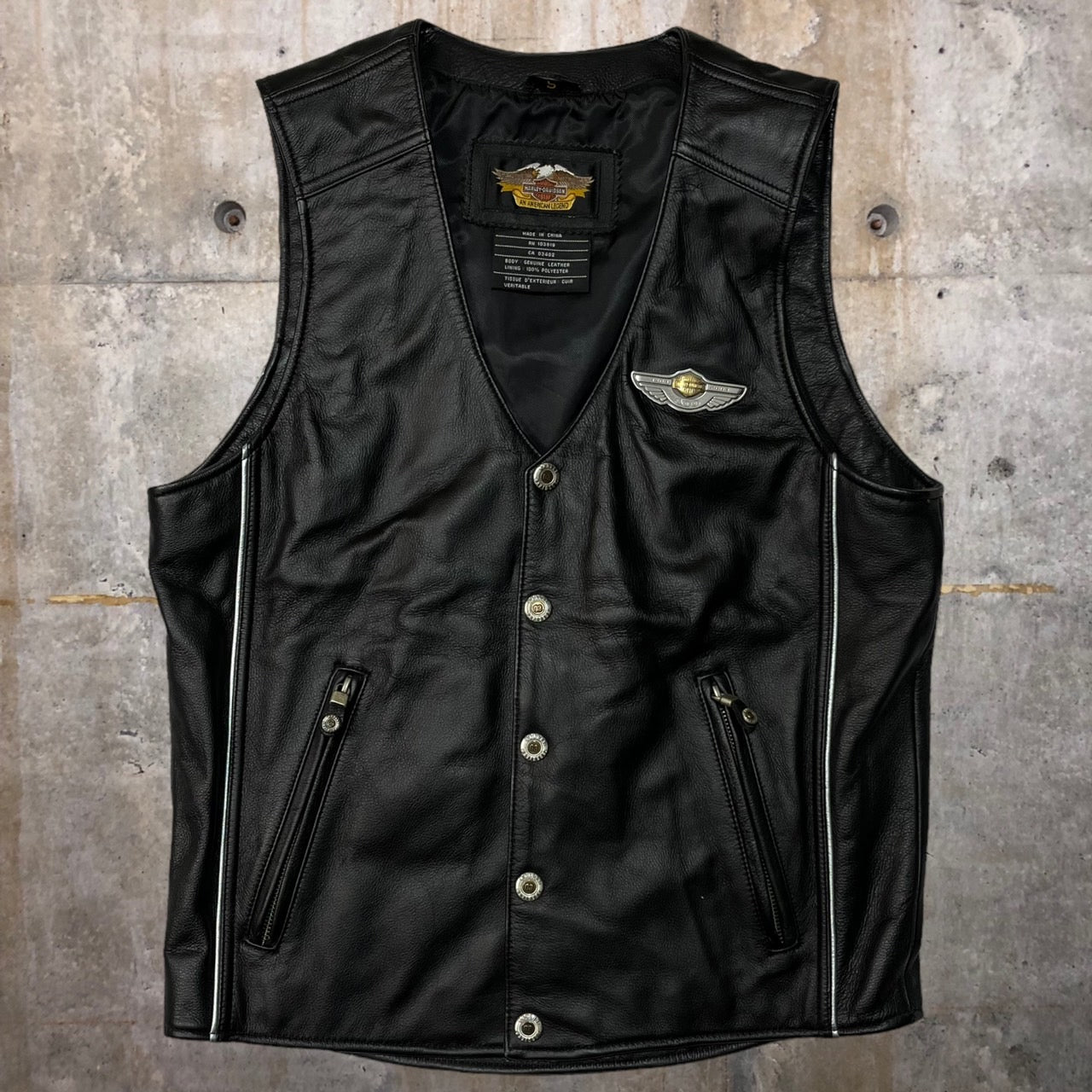 HARLEY DAVIDSON(ハーレーダビッドソン) 100th anniversary leather best/レザーベスト 10319 S ブラック 100年記念モデル